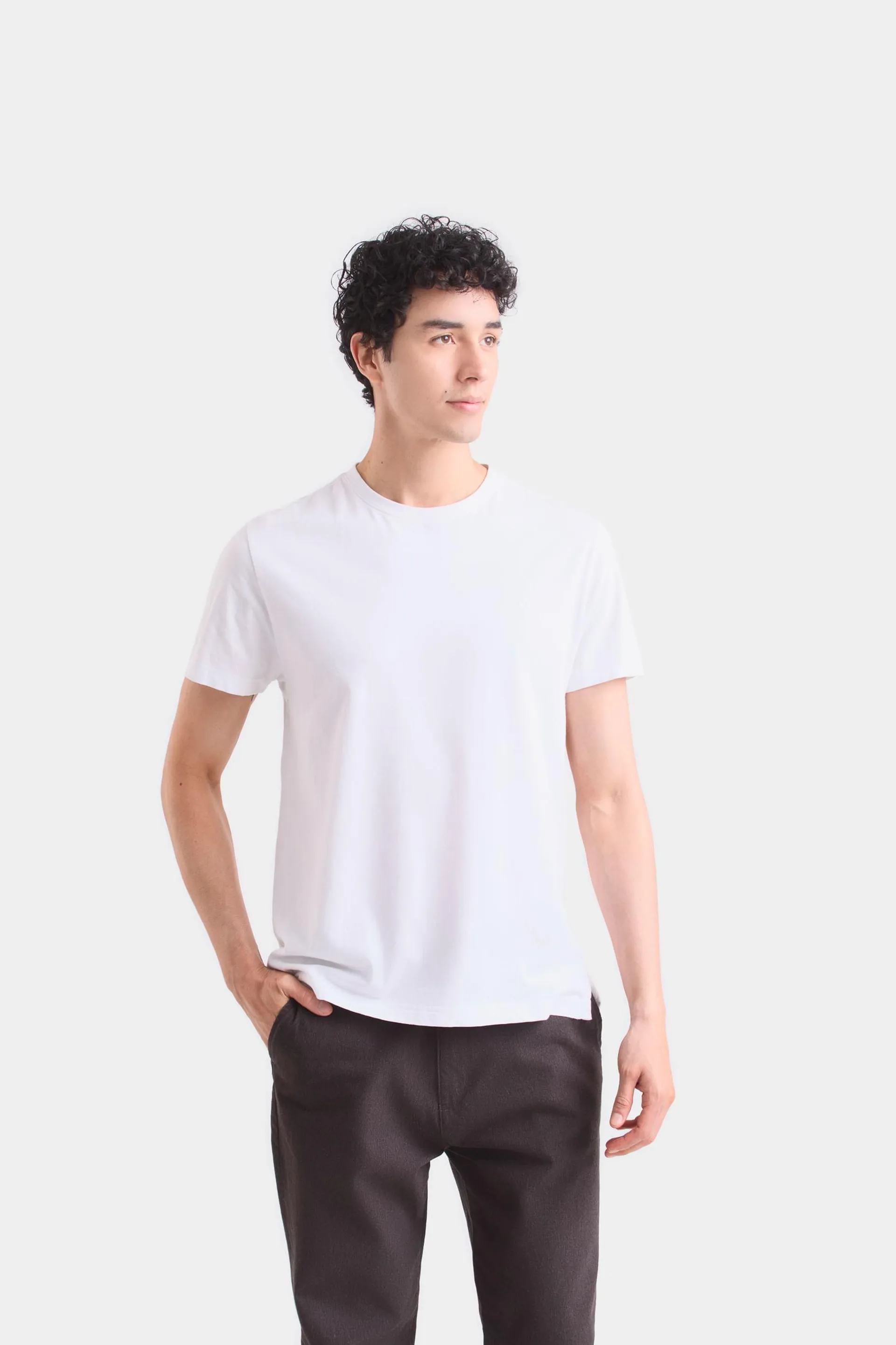 Camiseta perú cuello redondo para hombre basica jersey Blanco