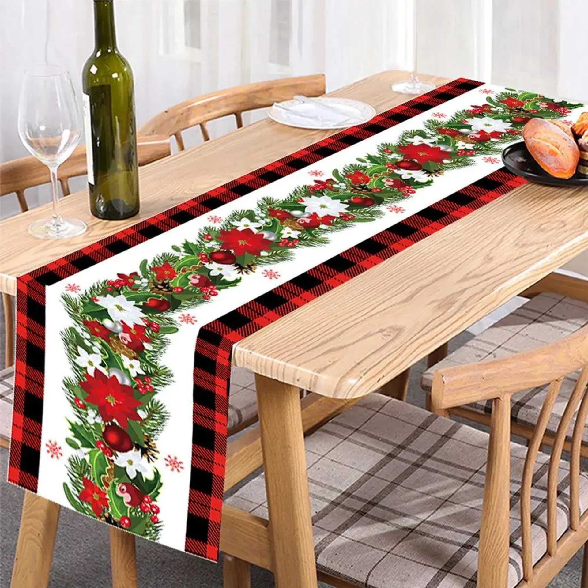 Home Tablecloth Cover Merry Christmas for Christmas Table Runner Xmas Ornament Decoration New Year Party Supplies