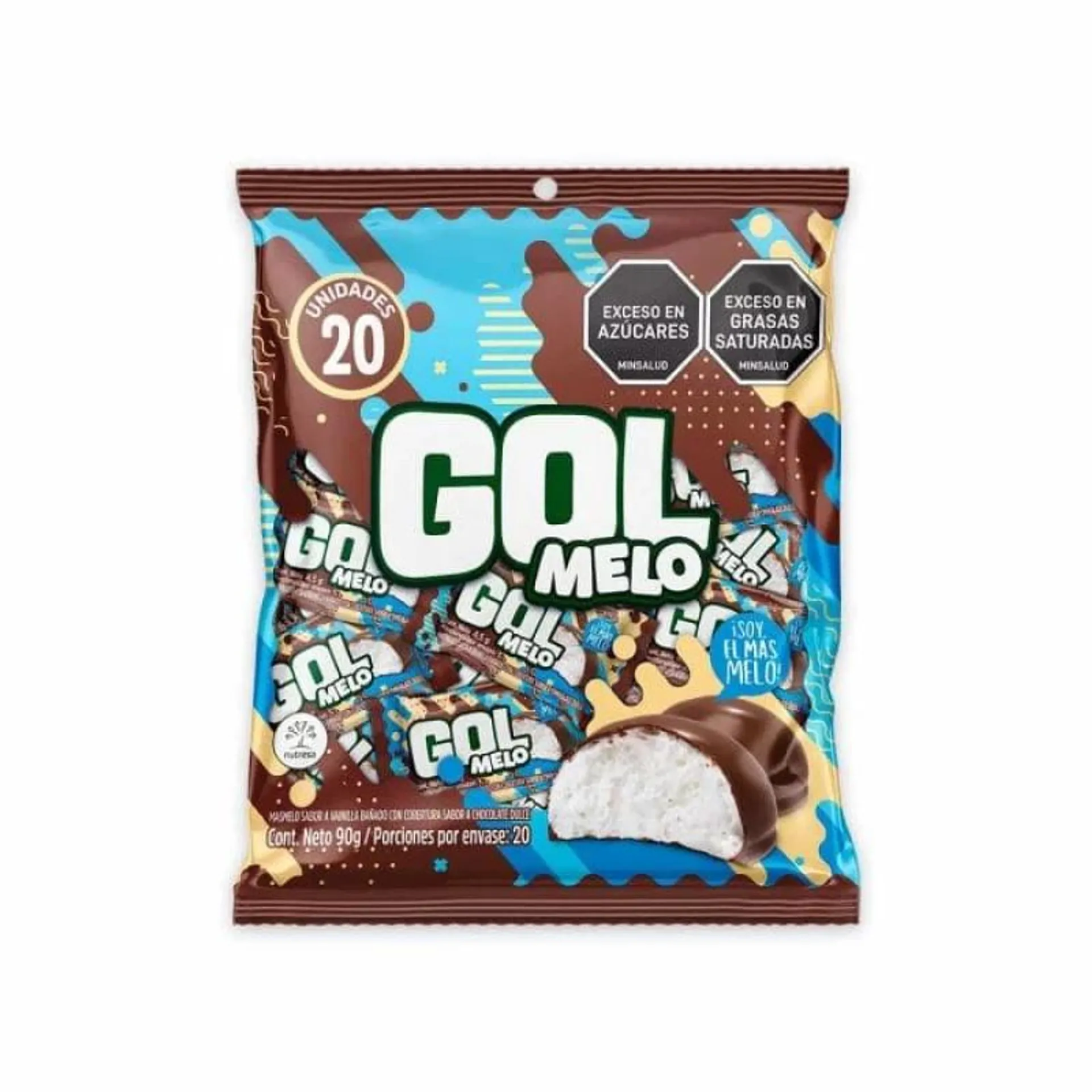 Chocolatina Gol Melo Masmelo x 90 g