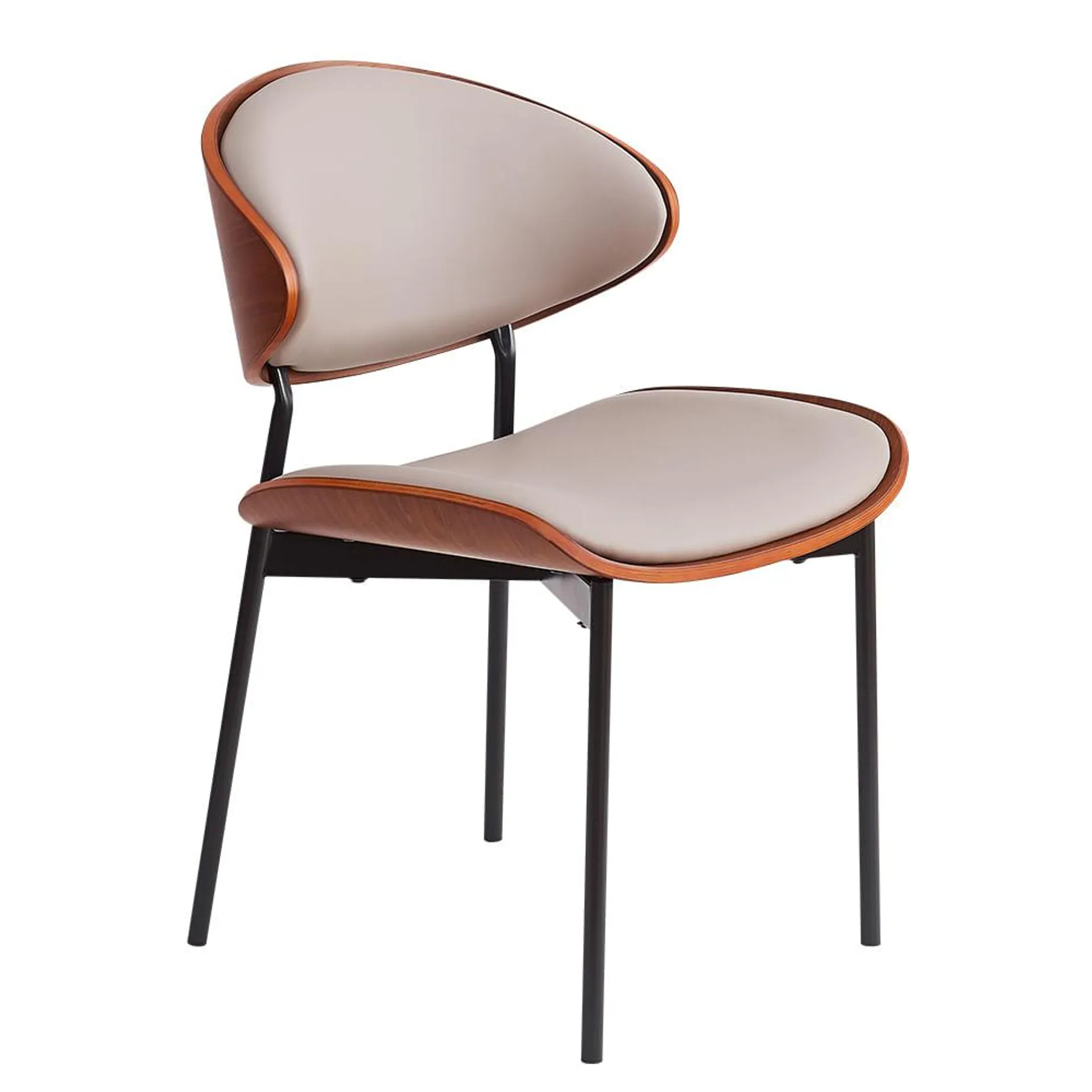 Silla de Comedor Kim Taupe/Nogal