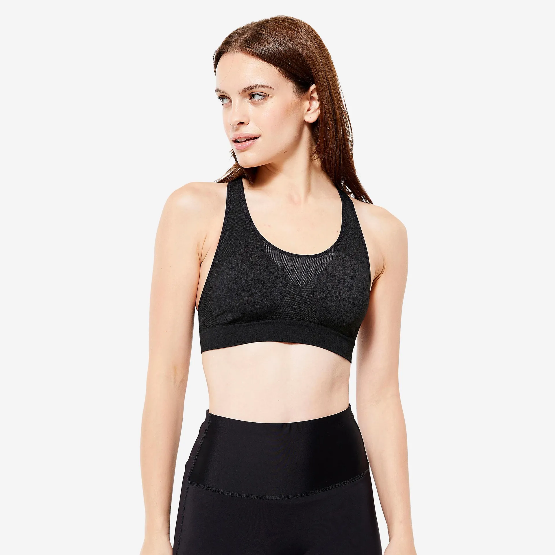 Top deportivo de Running para mujer Kalenji First Ajuste moderado negro