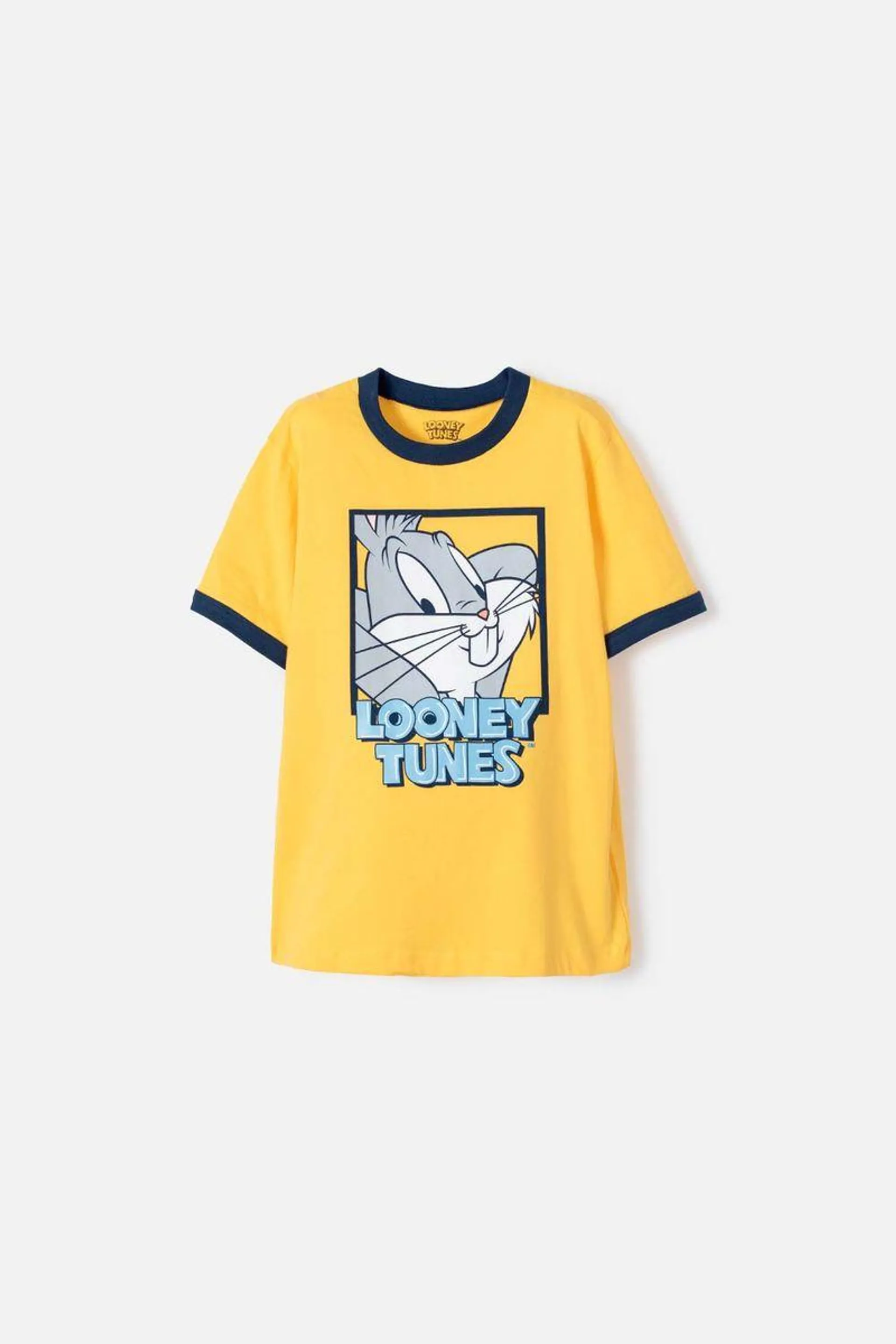 Camiseta de Los Looney Tunes manga corta amarilla para niño