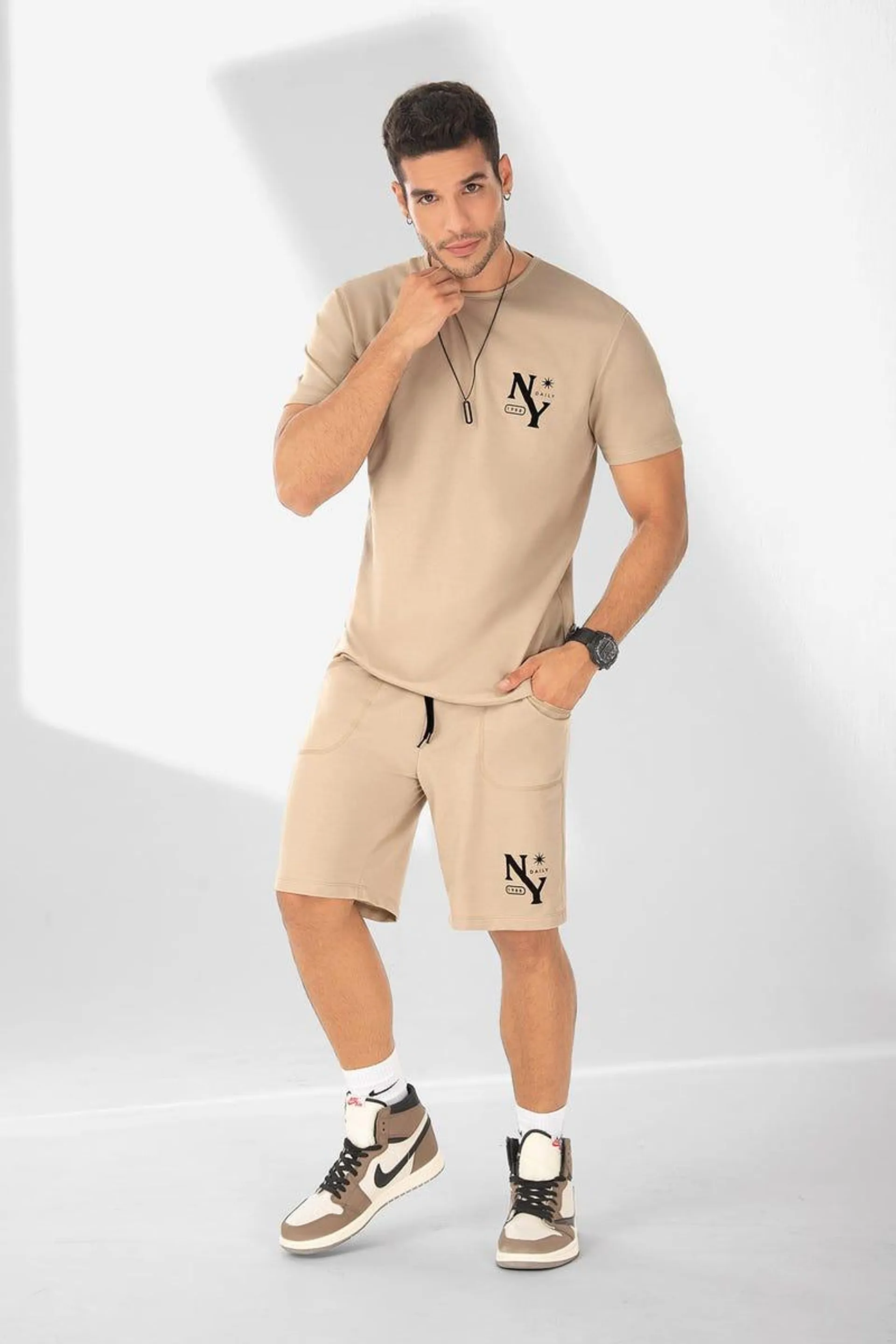 CONJUNTO X 2 CAMISETA - BERMUDA Beige