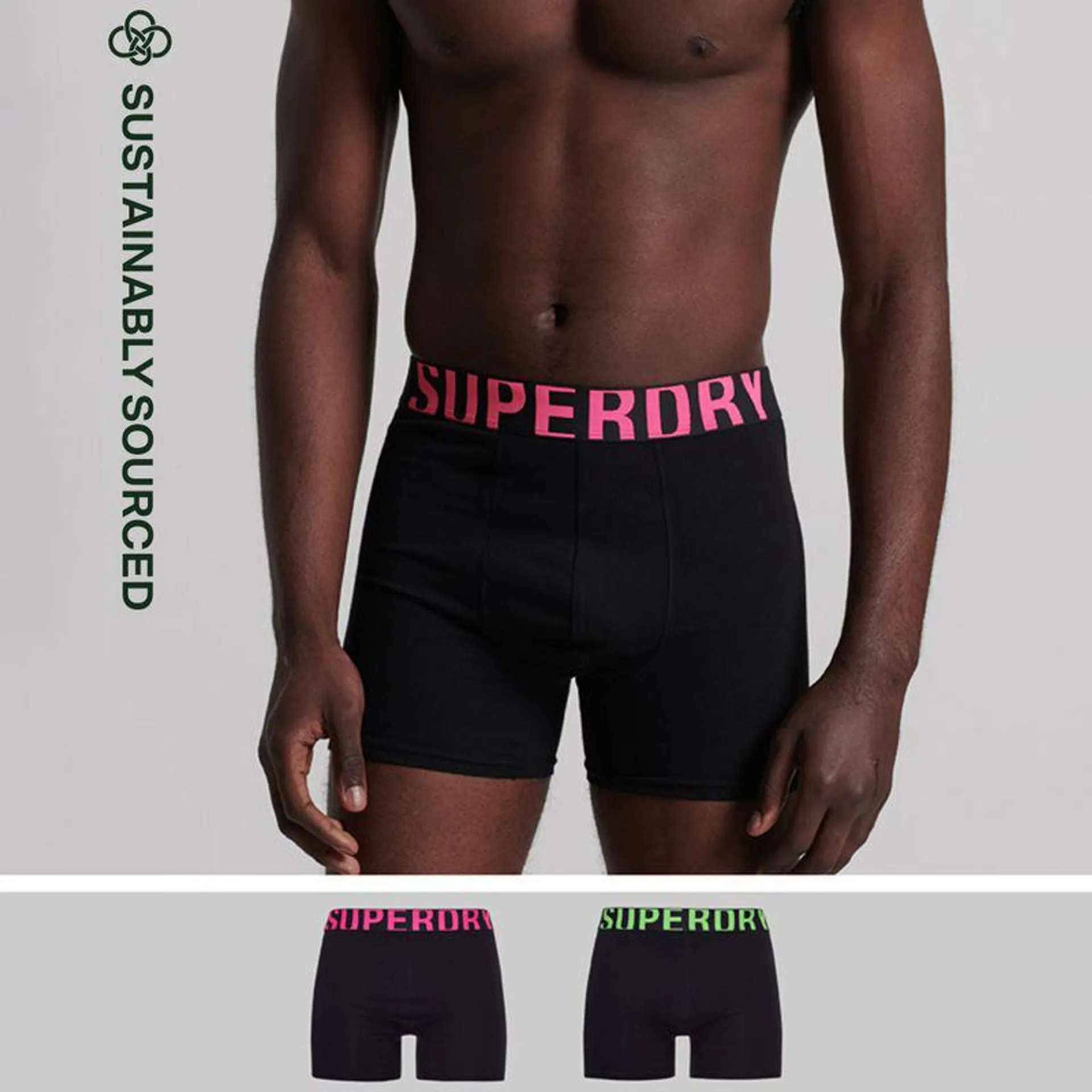 Boxer Para Hombre Dual Logo Double Pack Superdry 37891