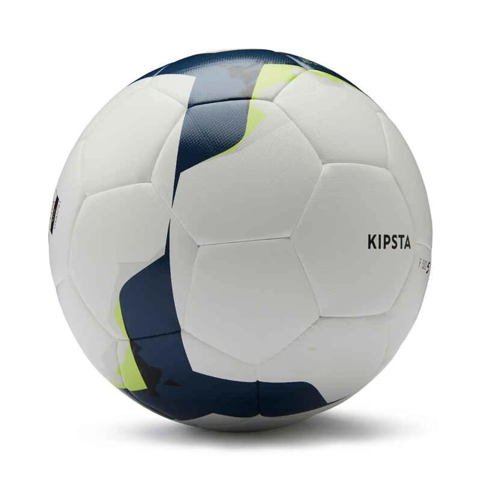 Balón de fútbol Híbrido FIFA BASIC F500 talla 5 blanco amarillo