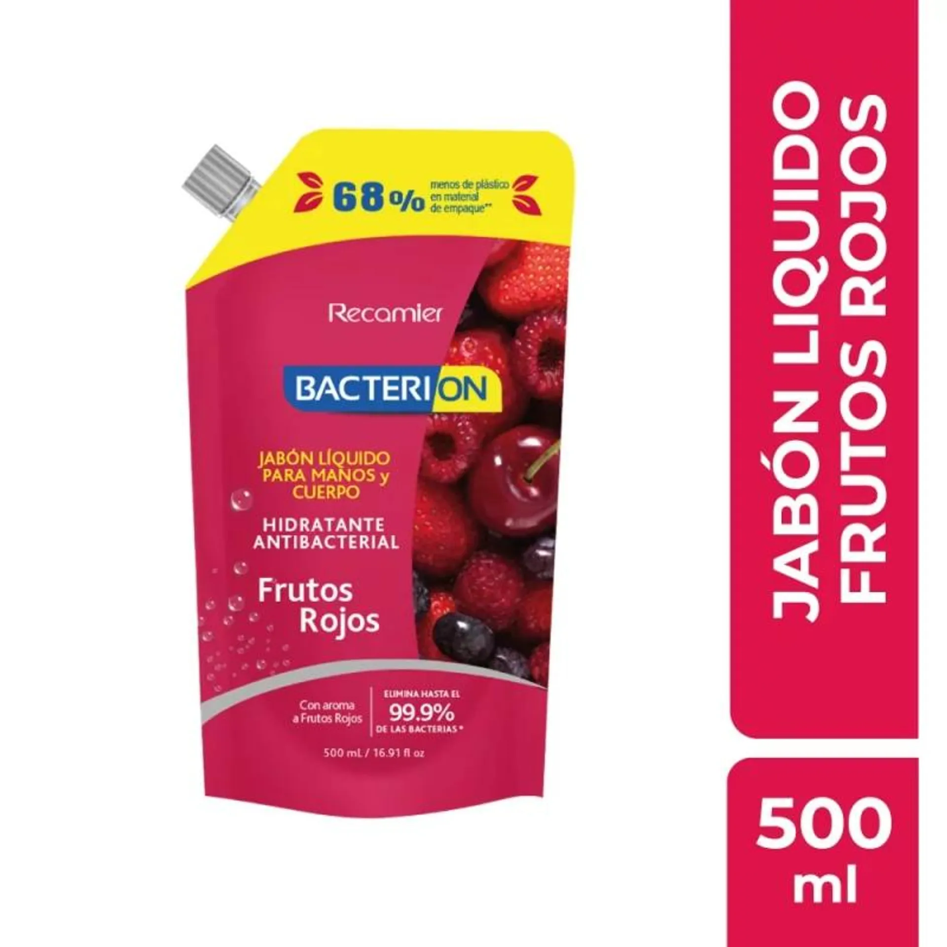 Jabon Líquido Bacterion Doy Pack x 500 ml Frutos Rojos