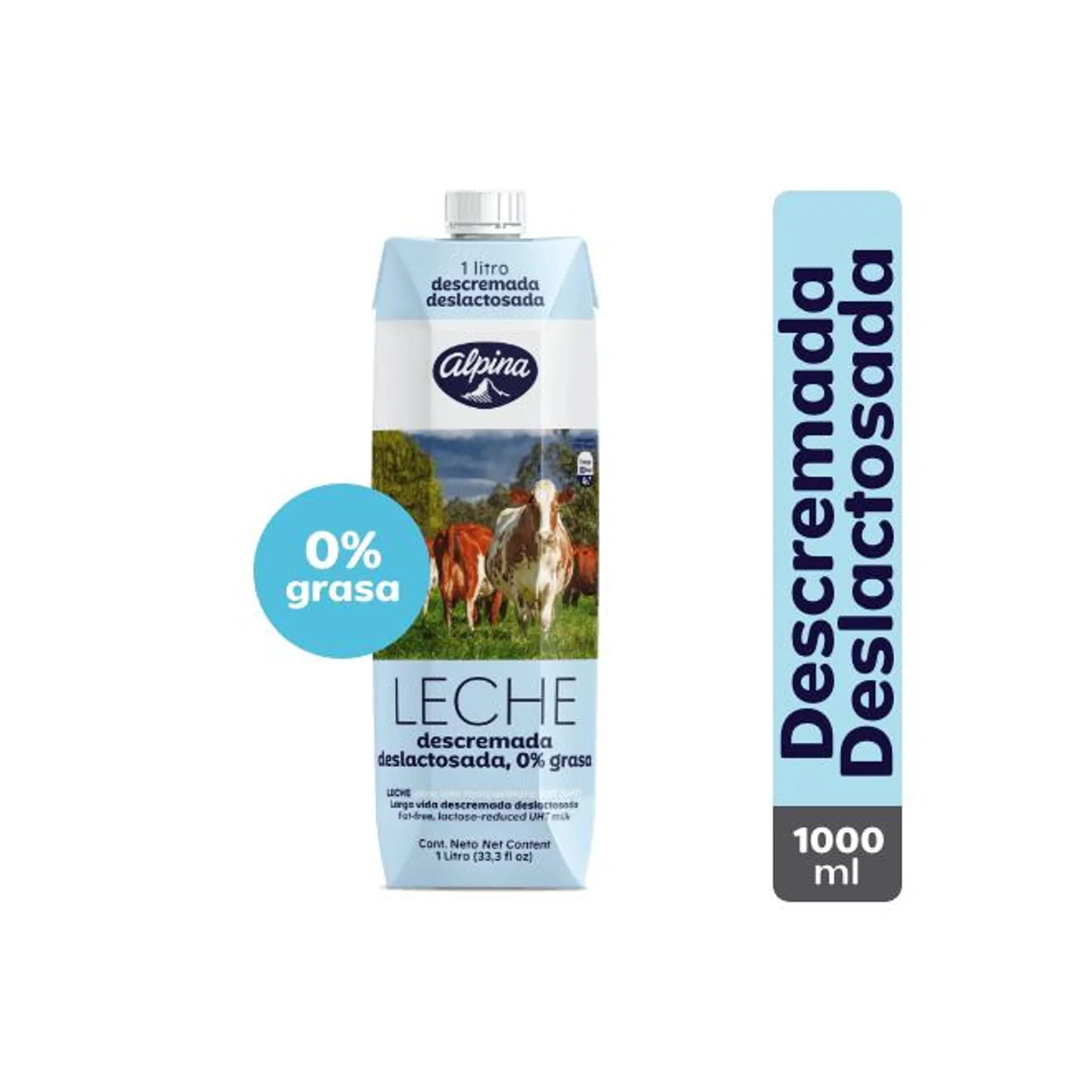 Leche Descremada Deslactosada Alpina Caja 1000 ml