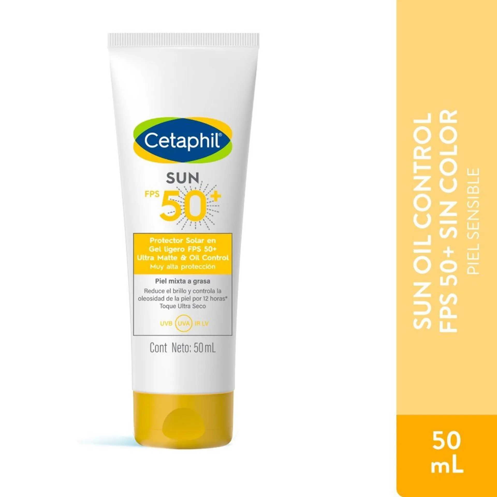 Protector solar Cetaphil en Gel ligero Ultra Matte y Oil control Sun FPS50+ x 50ml