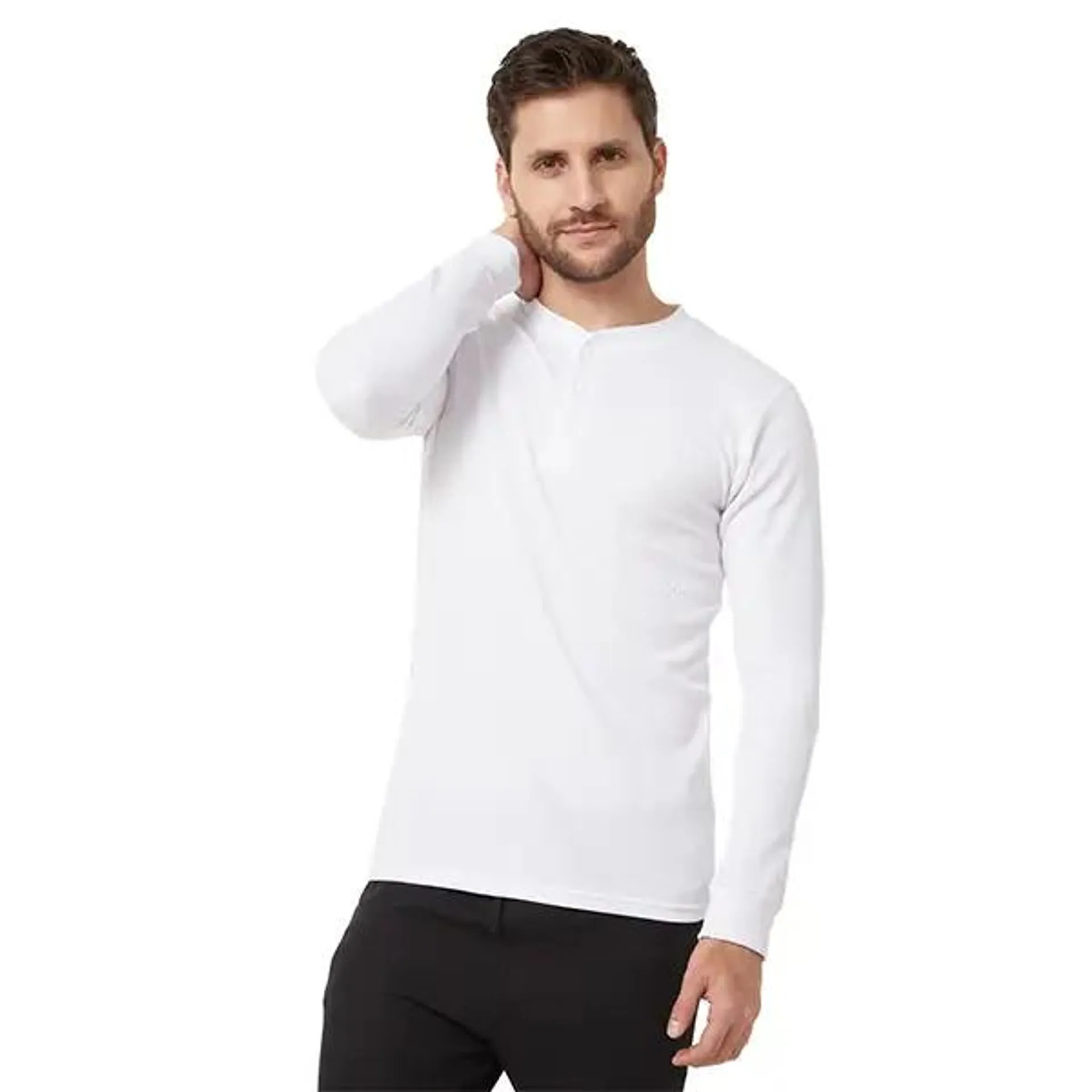 Camiseta Henley Hombre Manga Larga