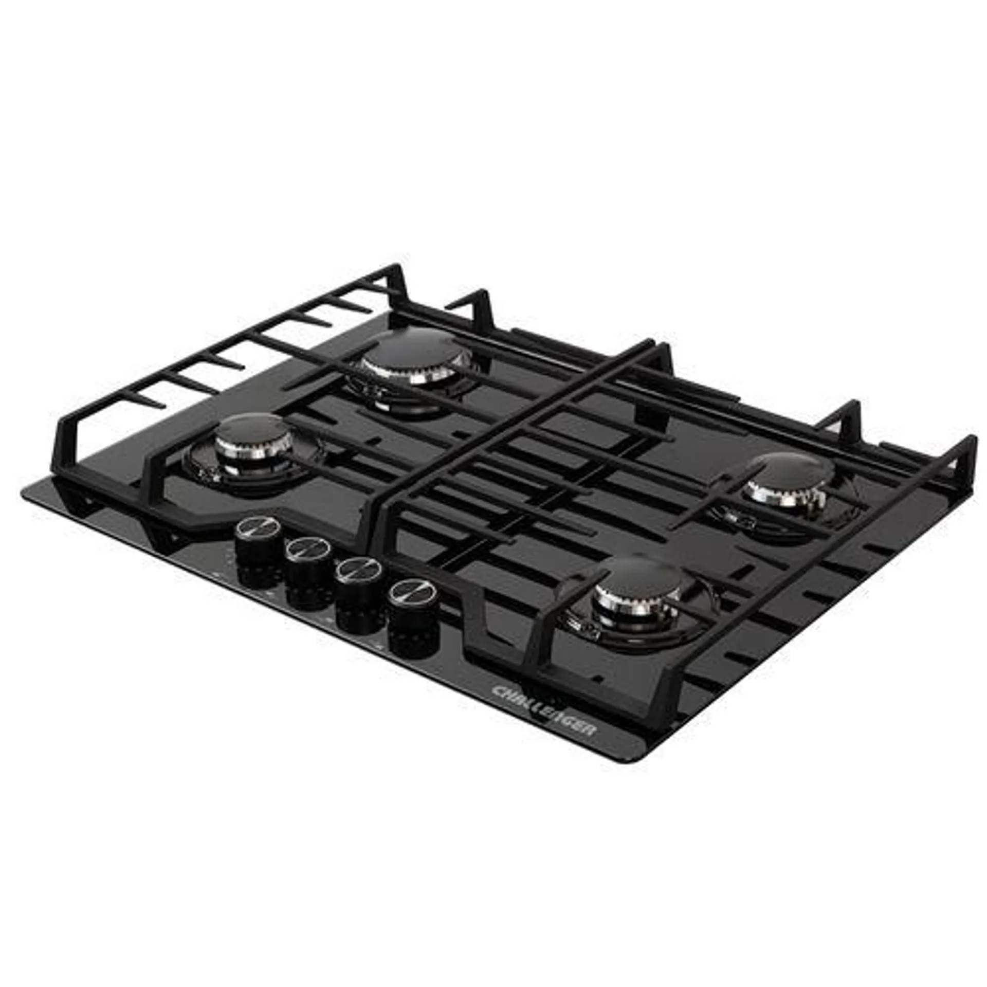 Estufa de empotrar en vidrio templado Challenger de cuatro puestos de 65cm gas natural parrilla completa - SQ 6765 AE