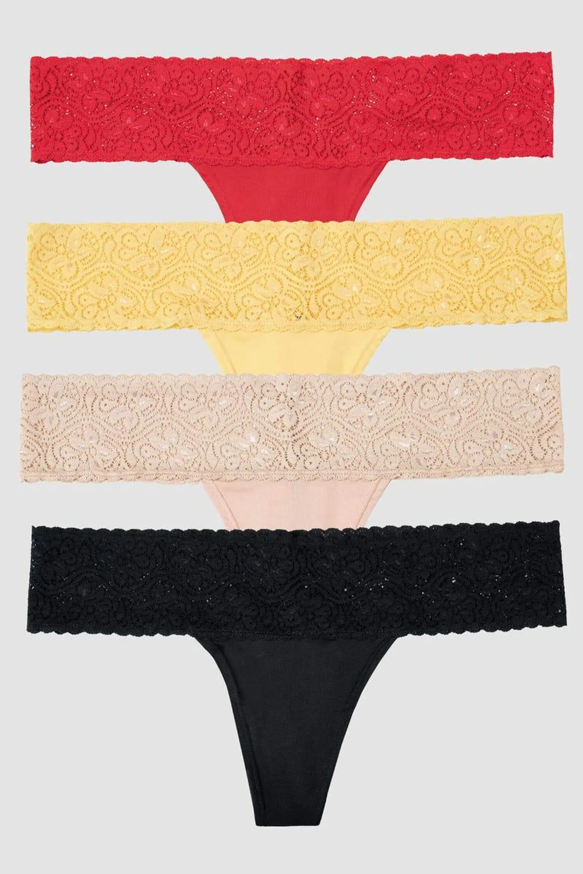 PANTY X 4 TANGA BRASILERA Multicolor