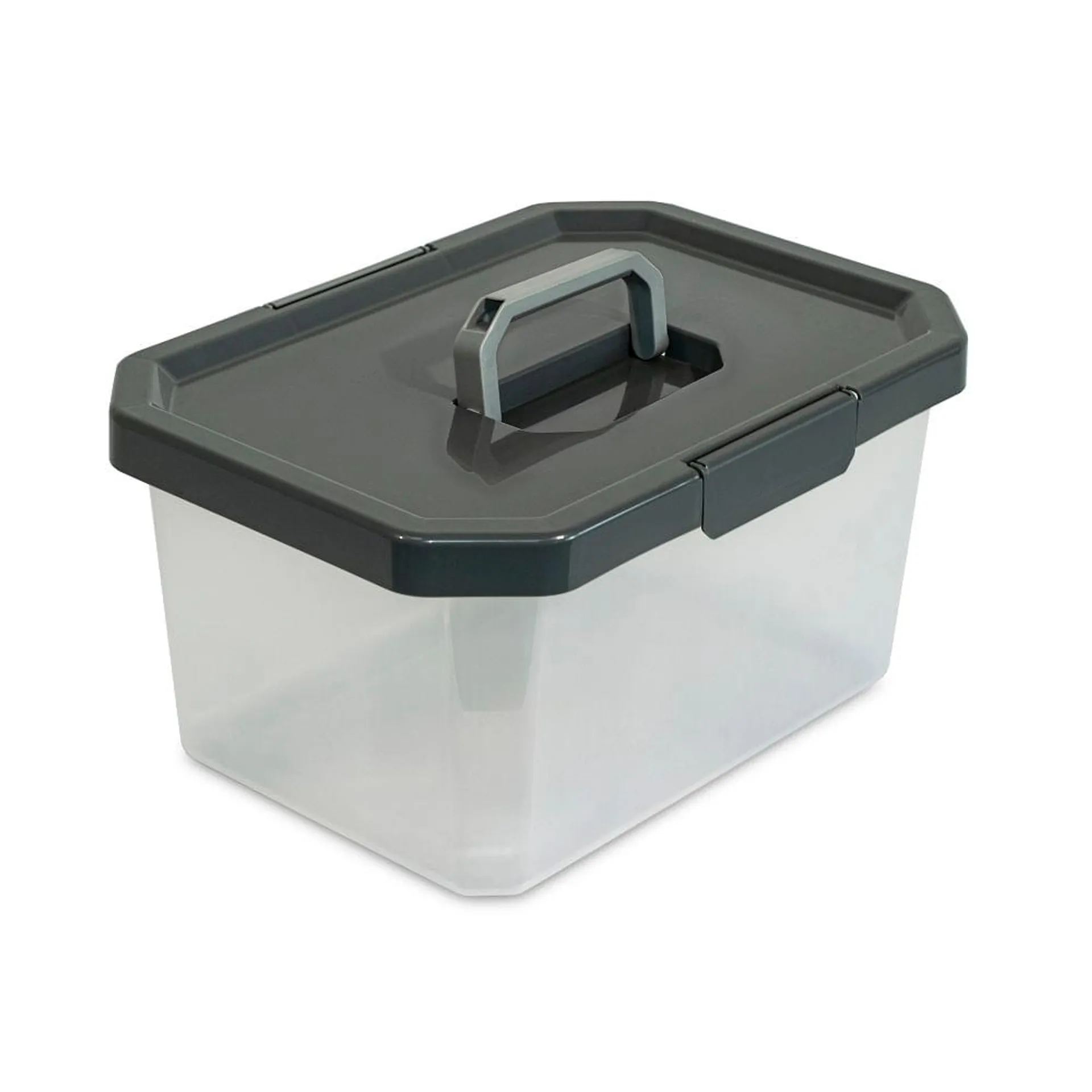 Caja Organizadora Estrabox con Manija 16L Natural-Gris