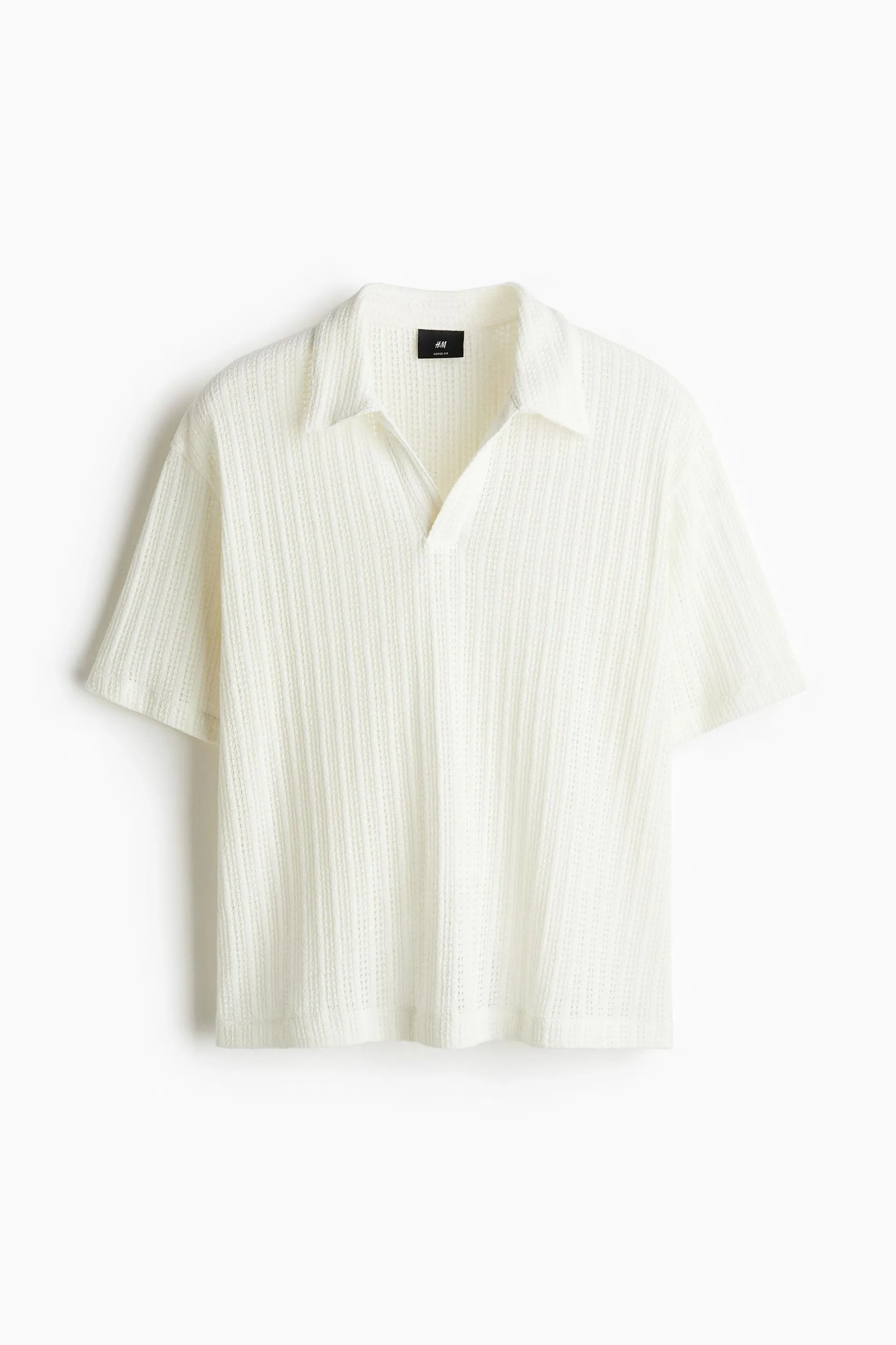 Camiseta estilo polo en tejido jacquard Loose Fit