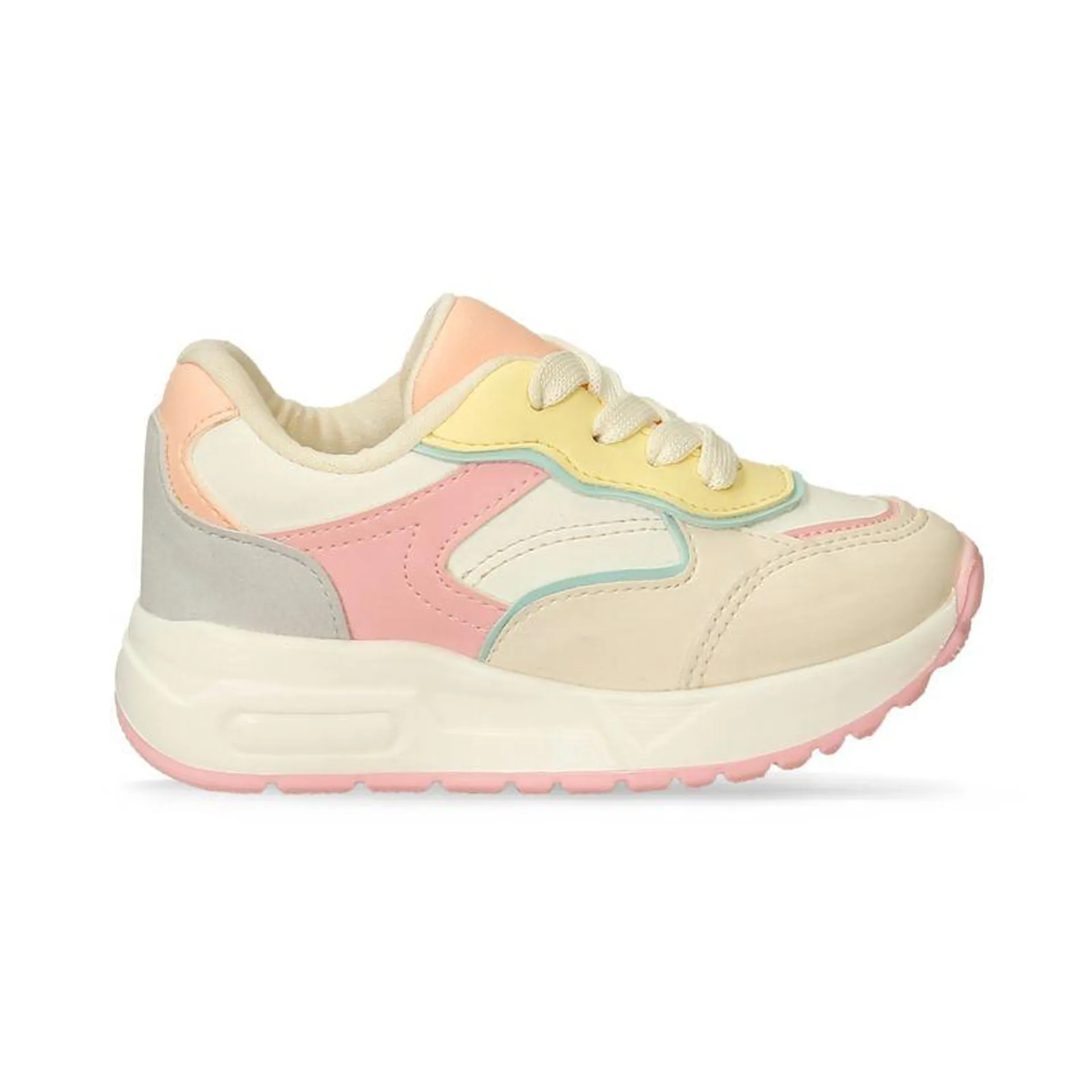 Tenis Casuales Beige-Multicolor Bubblegummers Qaba Niña