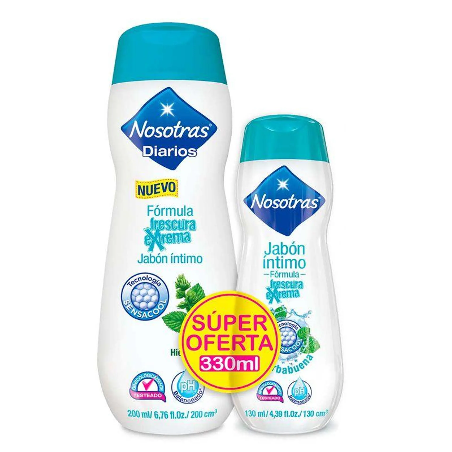 Oferta Jabón Íntimo Nosotras Frescura Extrema x 200 Ml + Jabón x 130 Ml