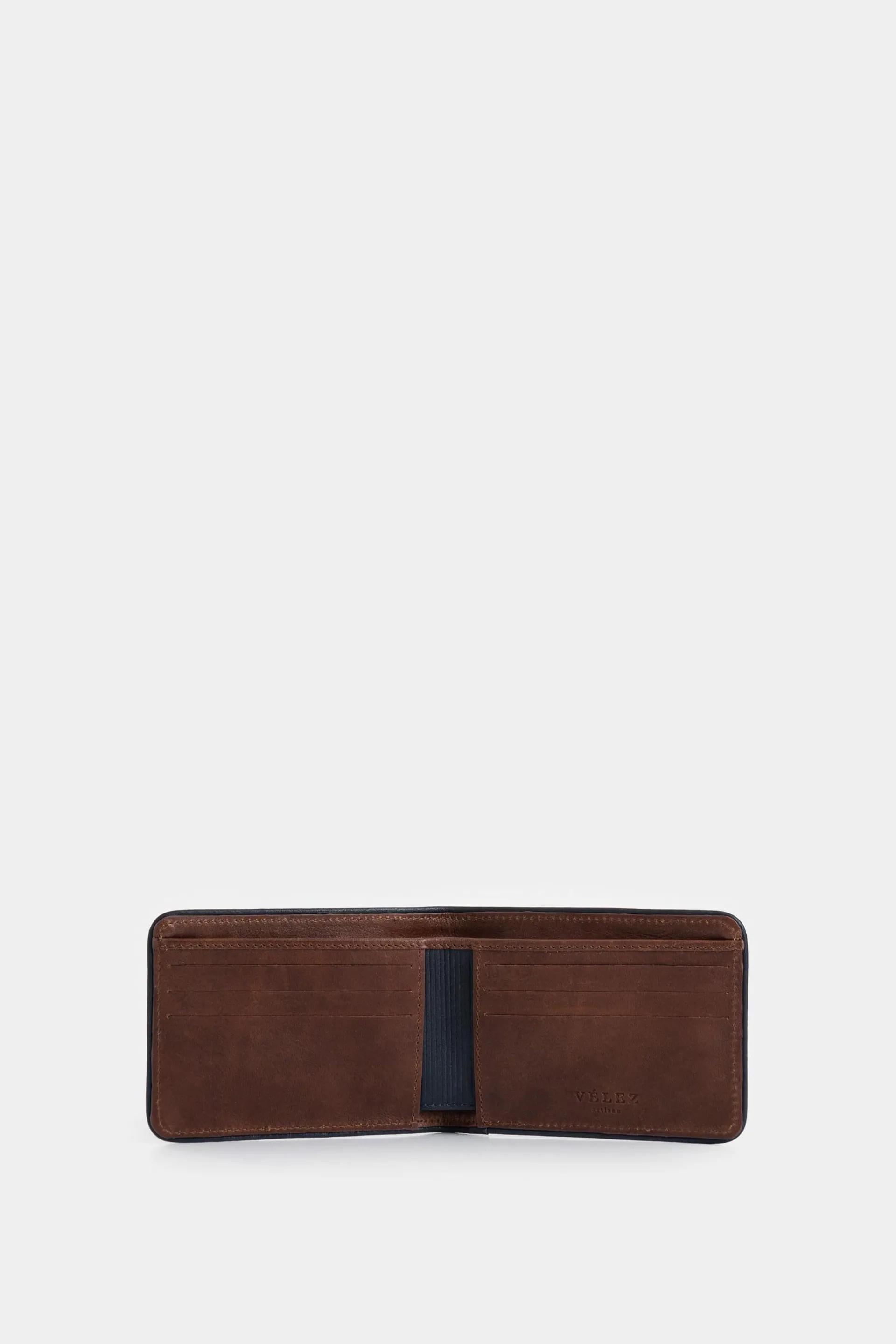 Billetera Pegasus de cuero para hombre detalle contraste