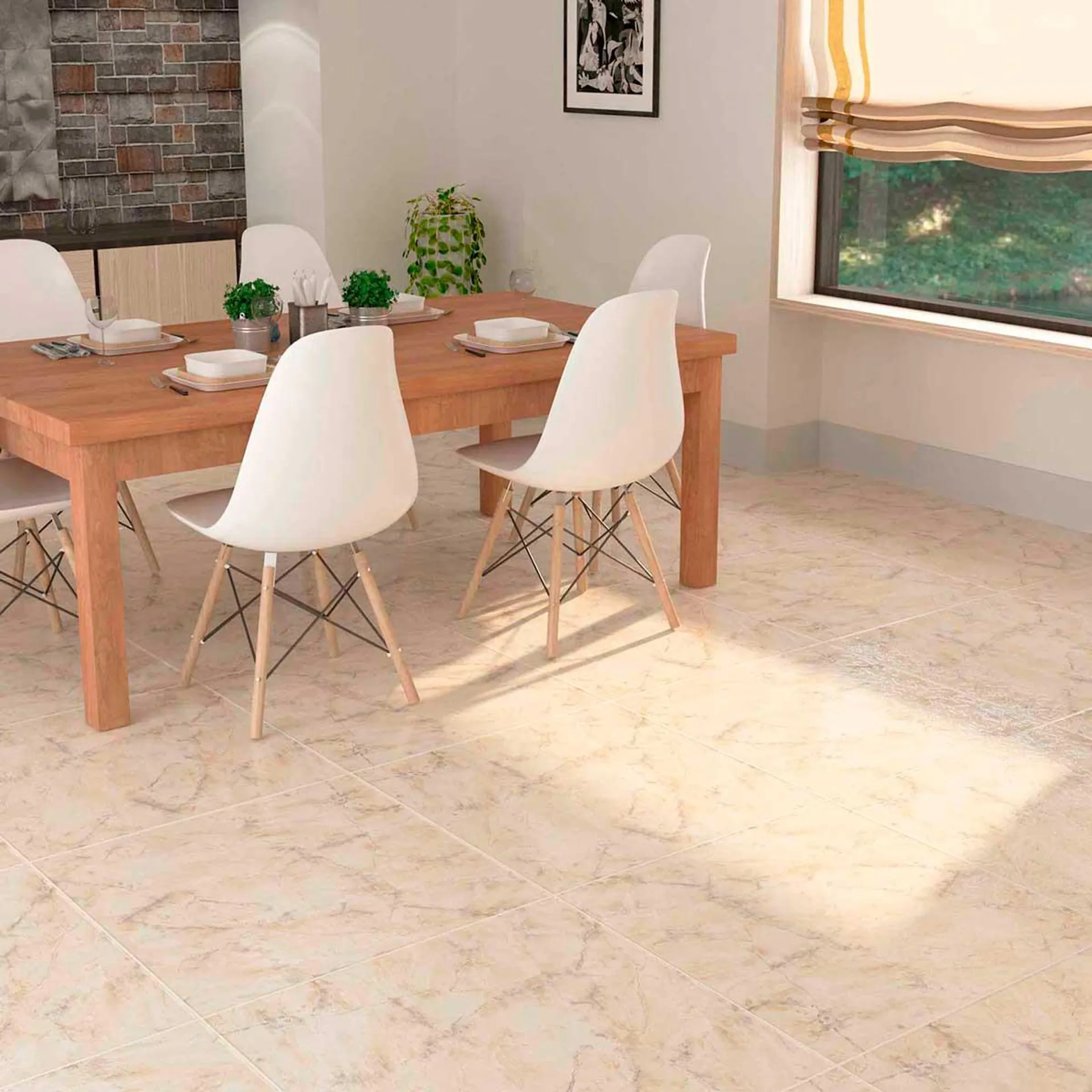 Piso Ceramico Sargazo Beige 50X50 Para Interiores