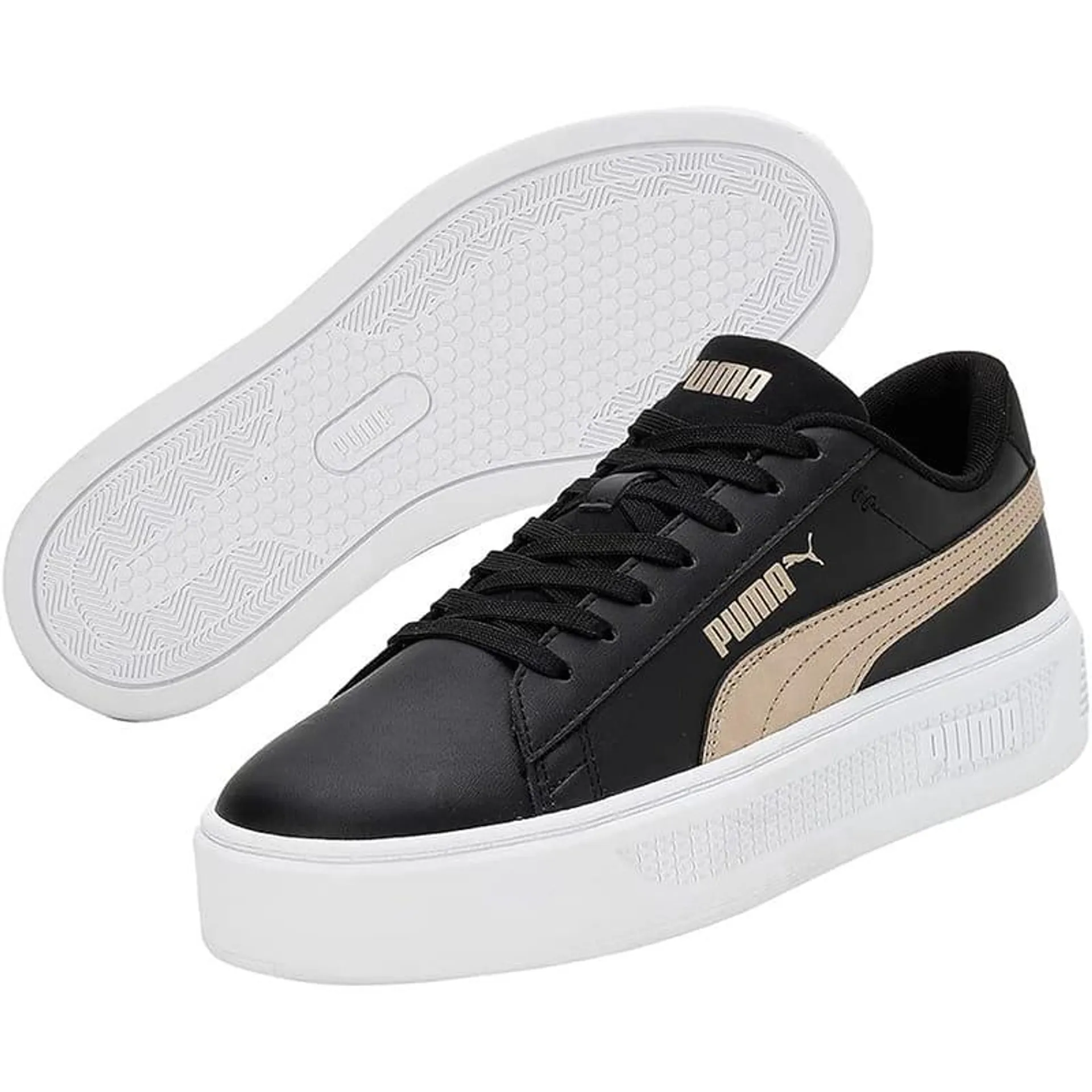 Zapatilla Puma Casual Dama Smash Platform V3 Negro