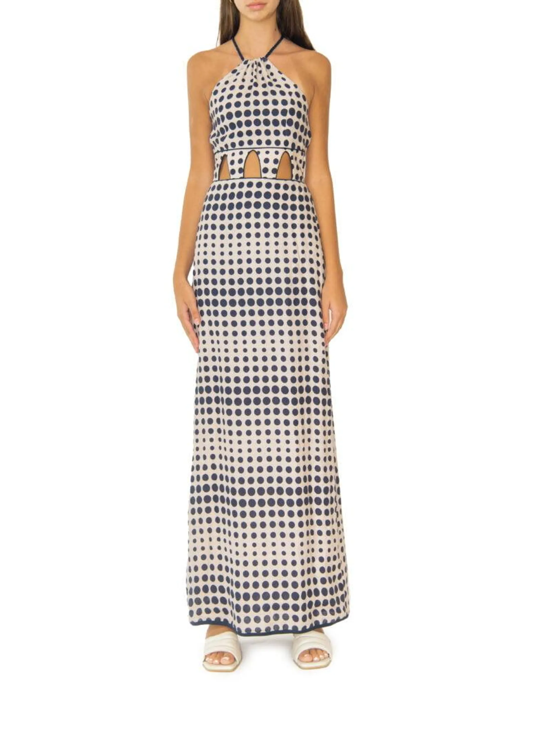 TAVARIS DRESS NAVY DOTS