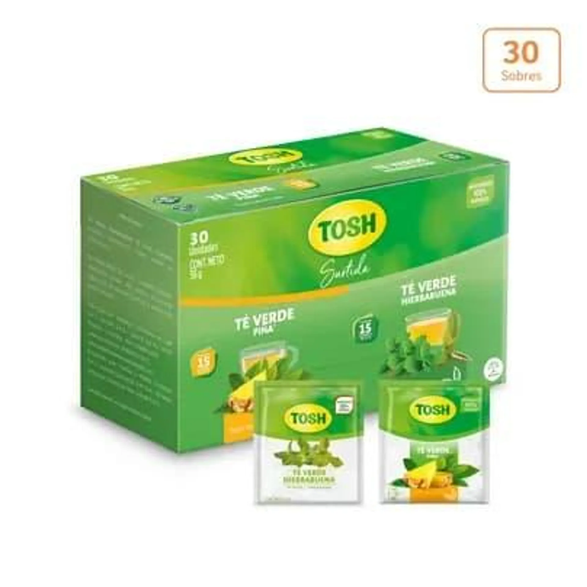 Té Verde Tosh surtido x 36g x 30 sobres