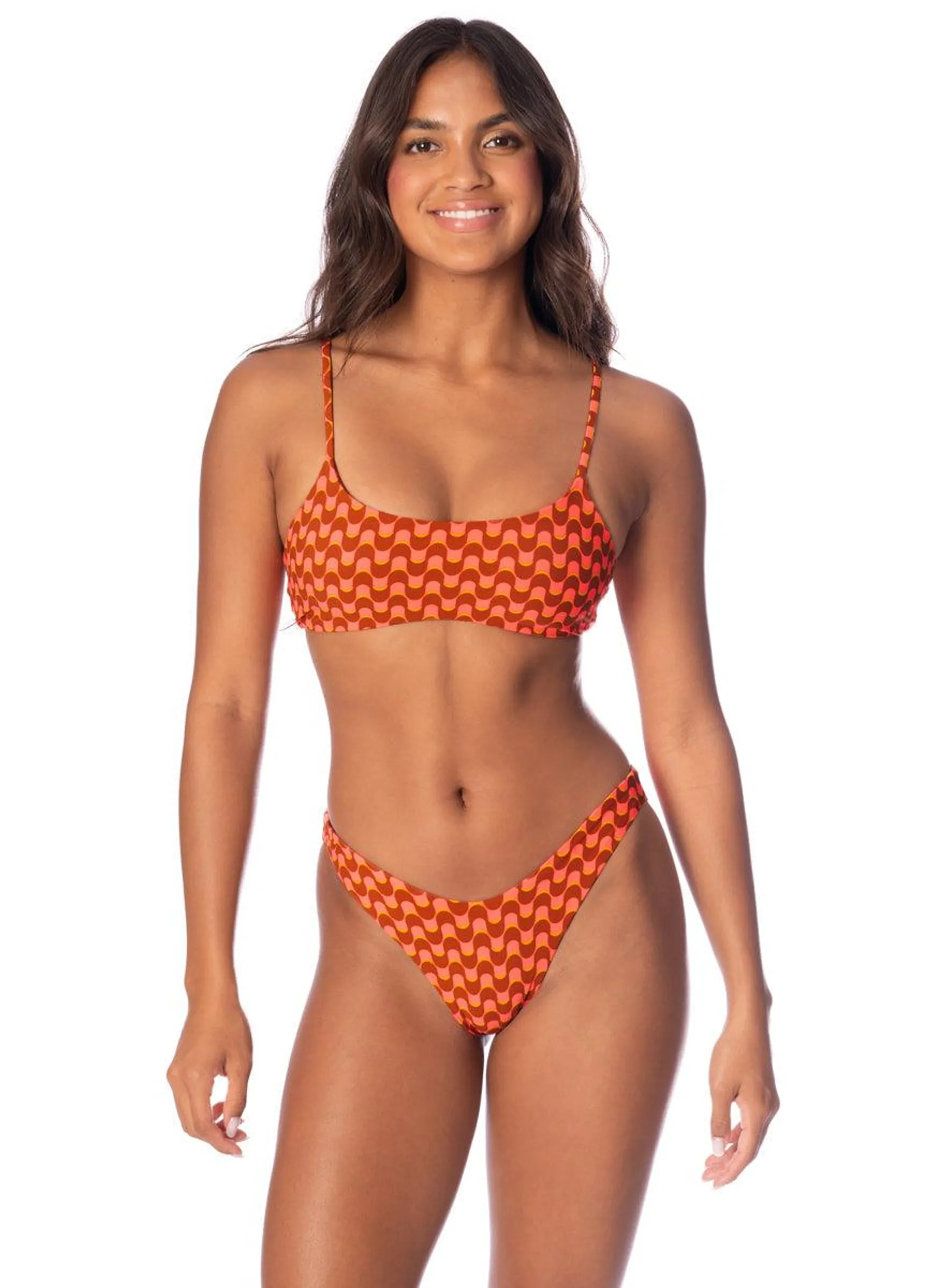 Geo Waves Micah Classic Bralette Bikini Top