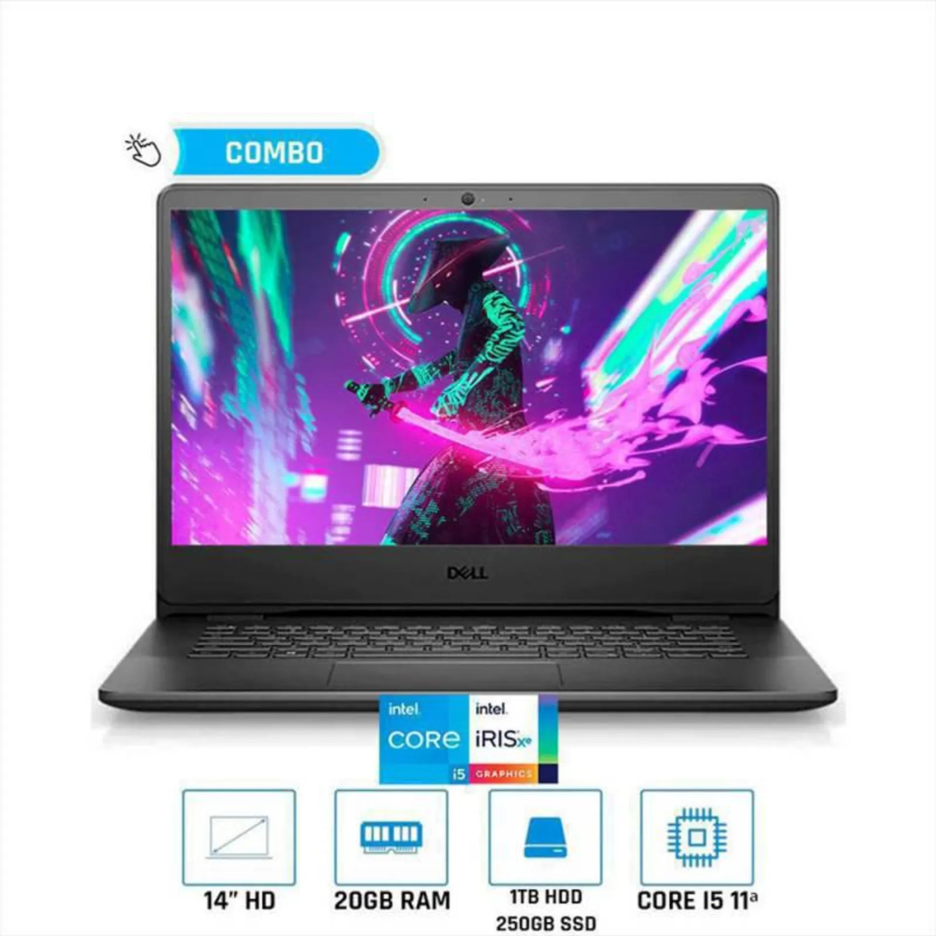 Portátil Dell Vostro Intel Core i5-1135G7 Ram 20GB Disco 1TB + SSD 256GB 14" Win 10