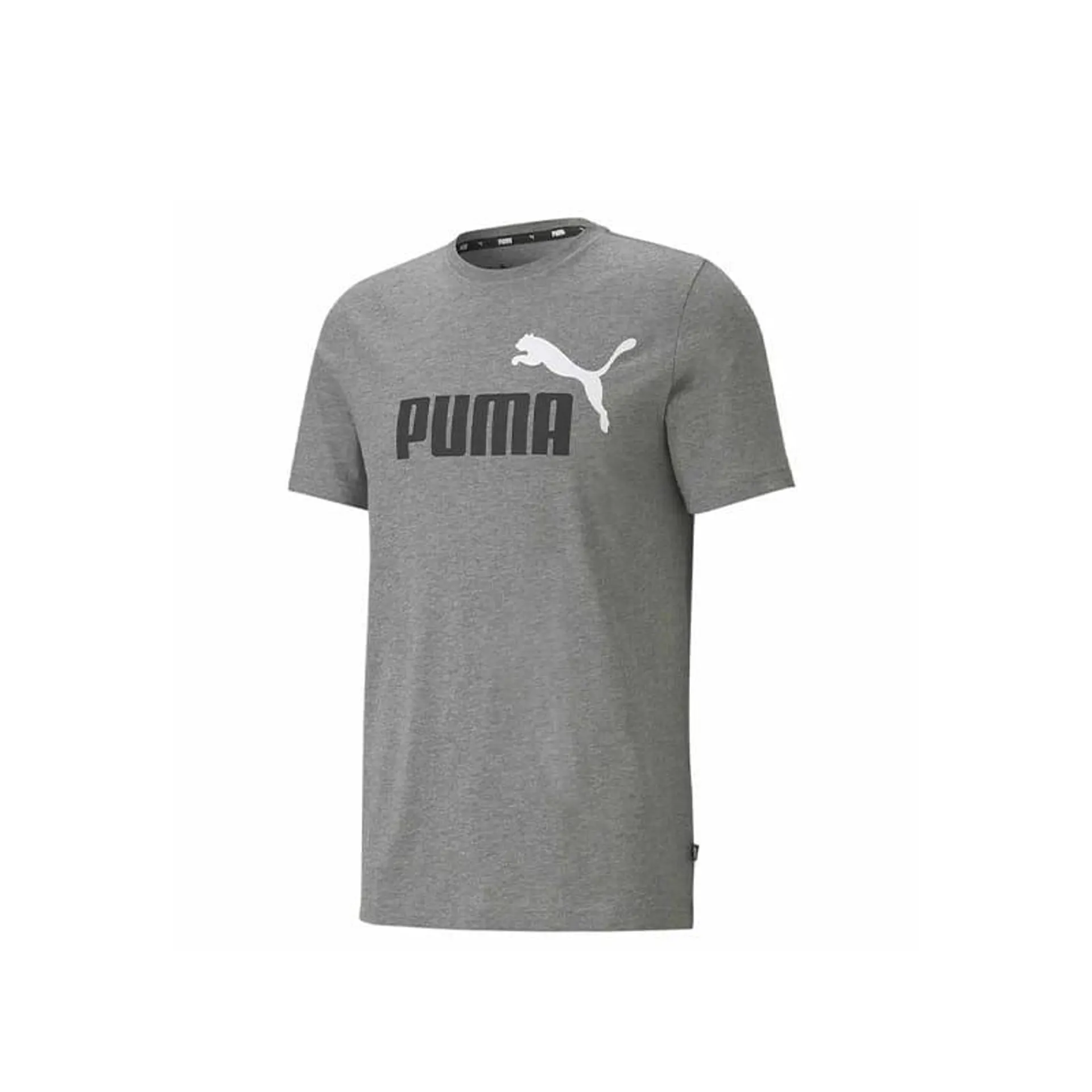 Camiseta Puma Hombre Casual Essential +2 Logo Gris