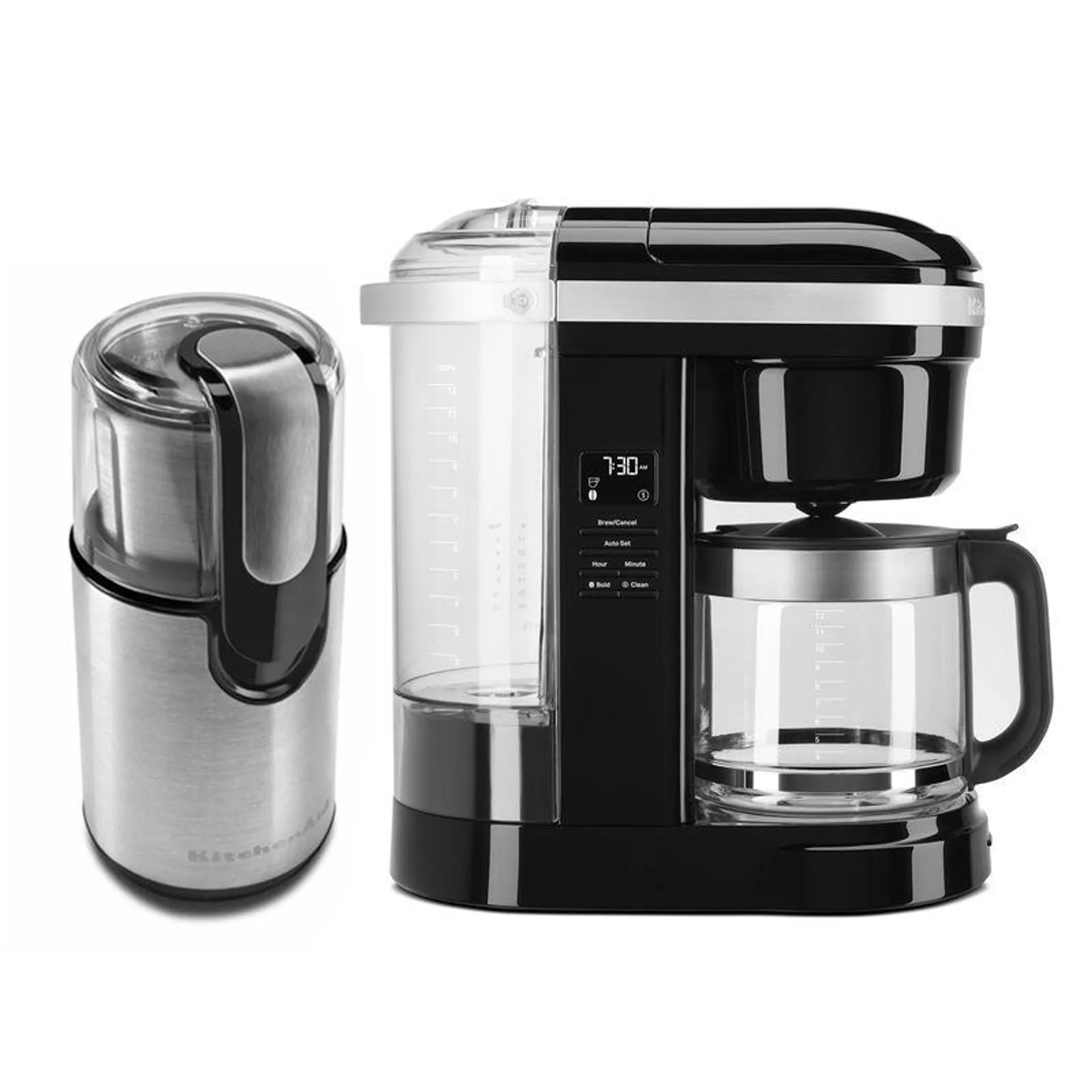 Combo Cafetera de Goteo 12 Tazas y Molino De Cafe de 4 Onz Eléctrico Negro