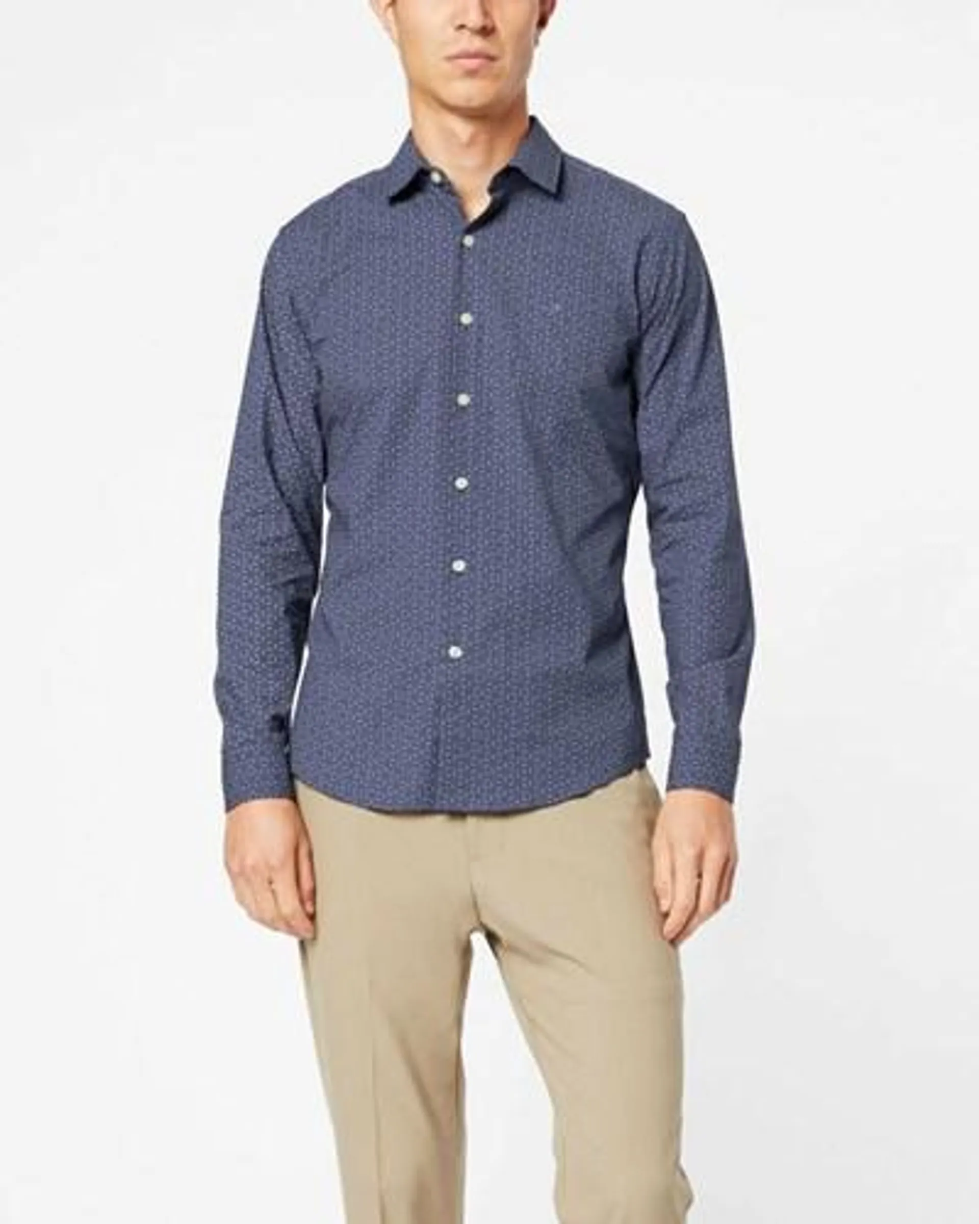 Camisas Dockers Alpha Button-Up Shirt,Slim Fit Hombre Azules | RLDYO2357
