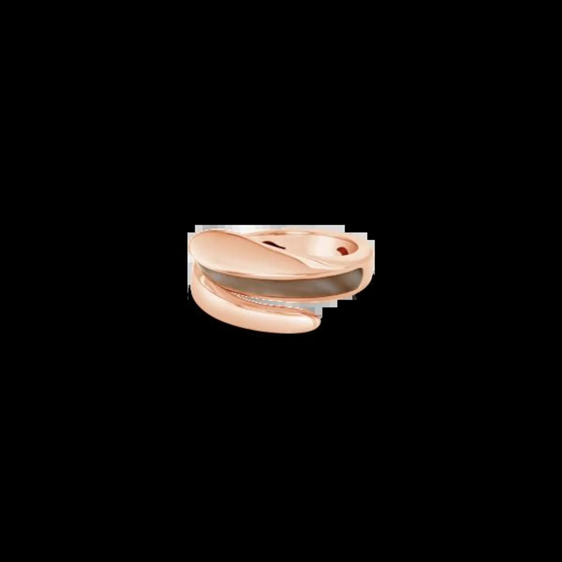 Anillo curvo Bauer oro rosa 18K y madre perla