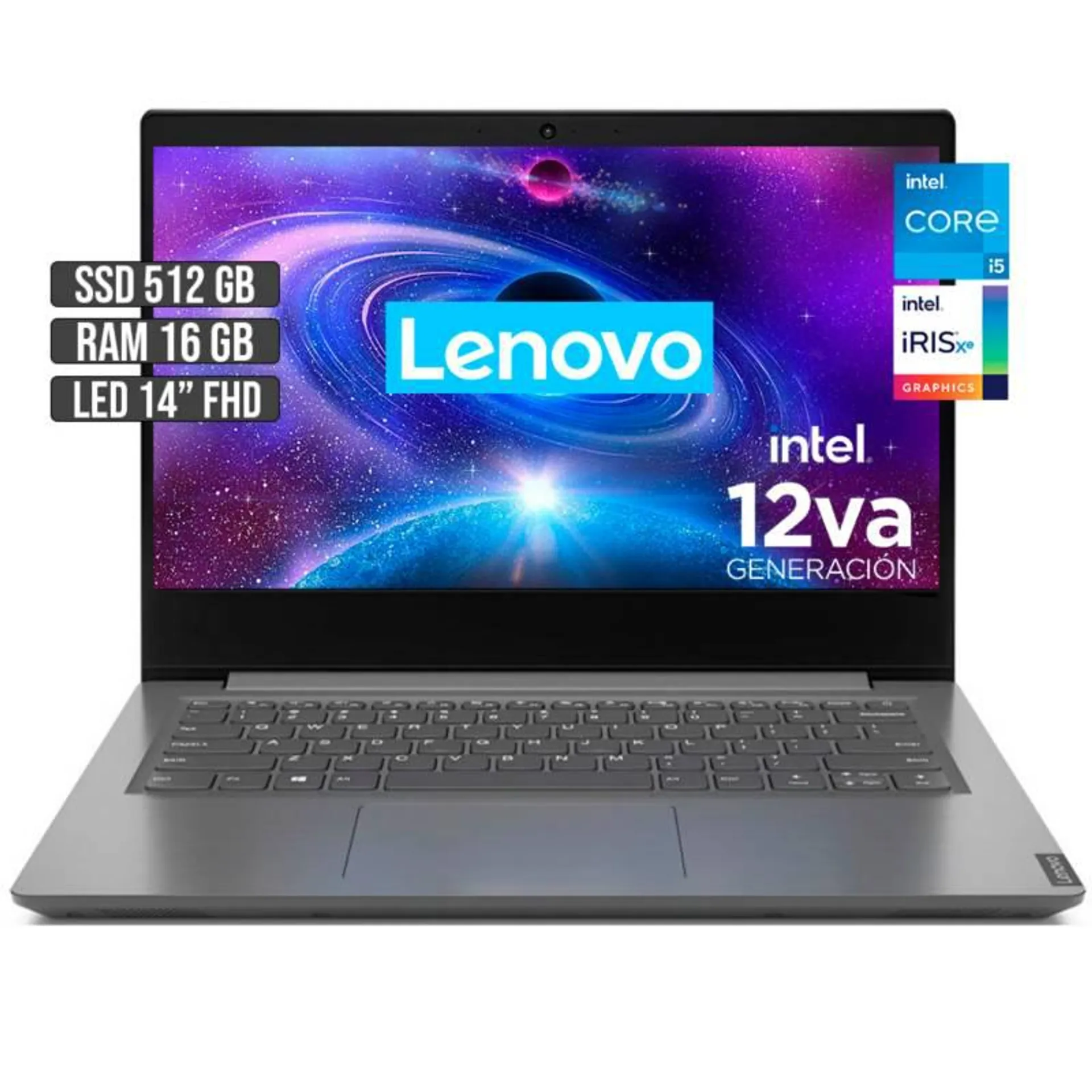 PORTATIL LENOVO INTEL CORE i5-1235U SSD 512GB RAM 16GB LED 14 FULL HD