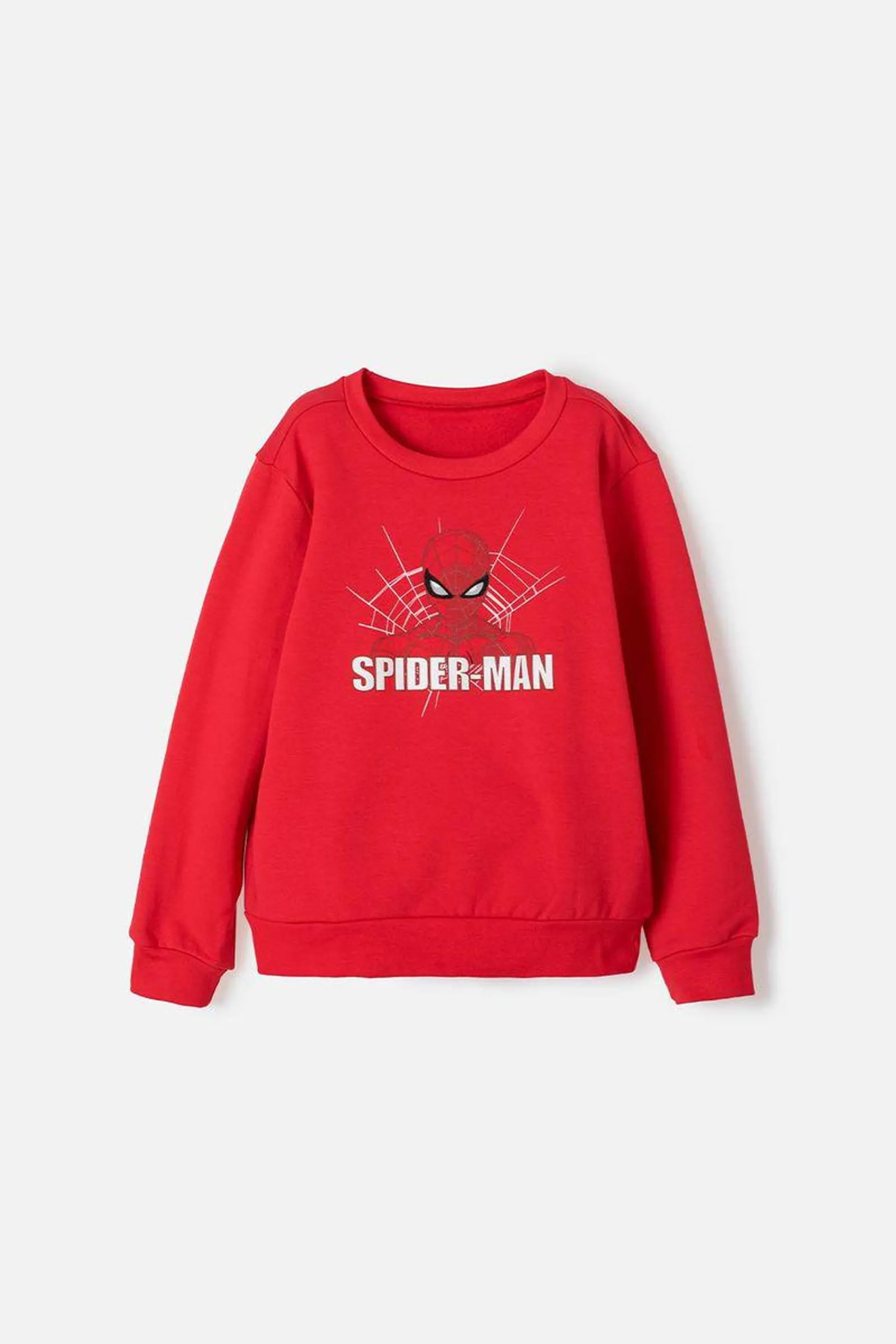 Buzo de Spiderman cerrado rojo para niño