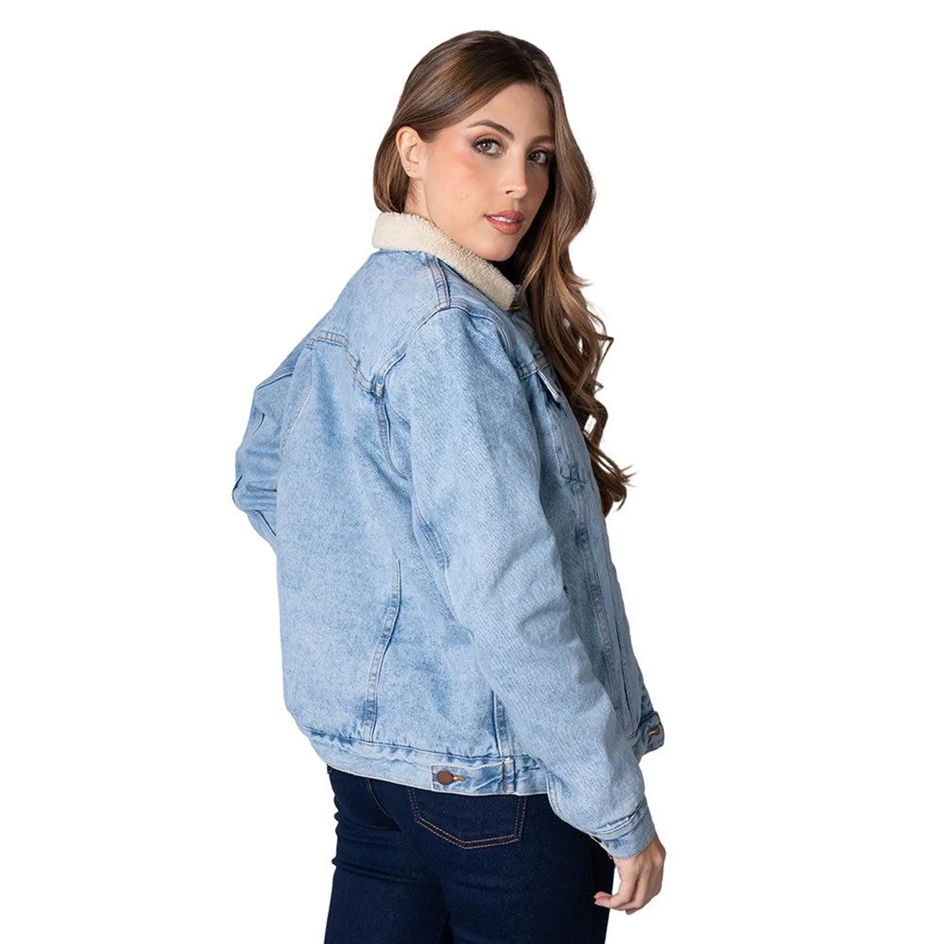 Chaqueta Ovejera En Denim Mujer Lec Lee