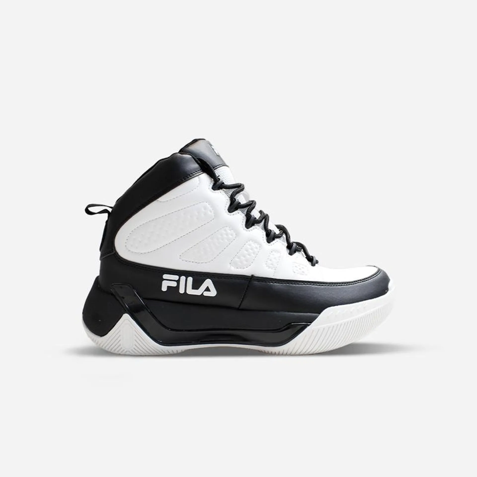 BOTA FILA HI-MAN WHITE BLACK HOMBRE