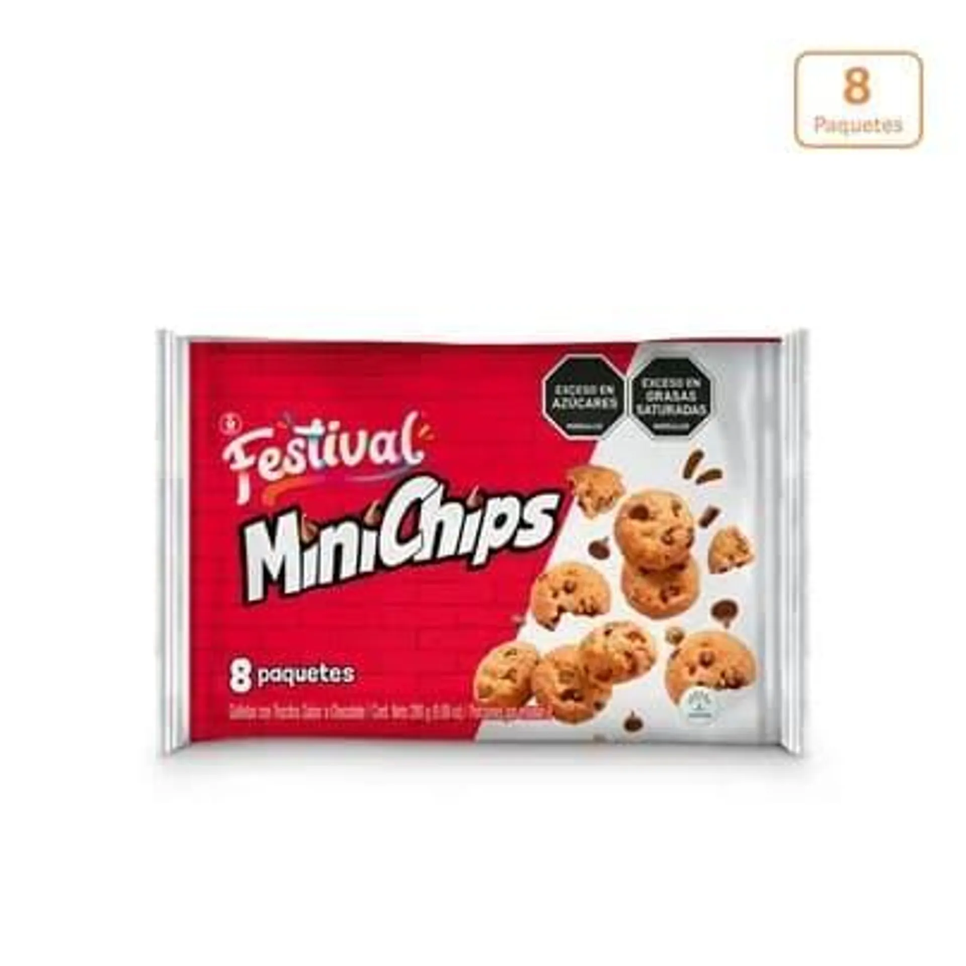 Galletas Festival Minichips Chocolate x 280g x 8 Paquetes