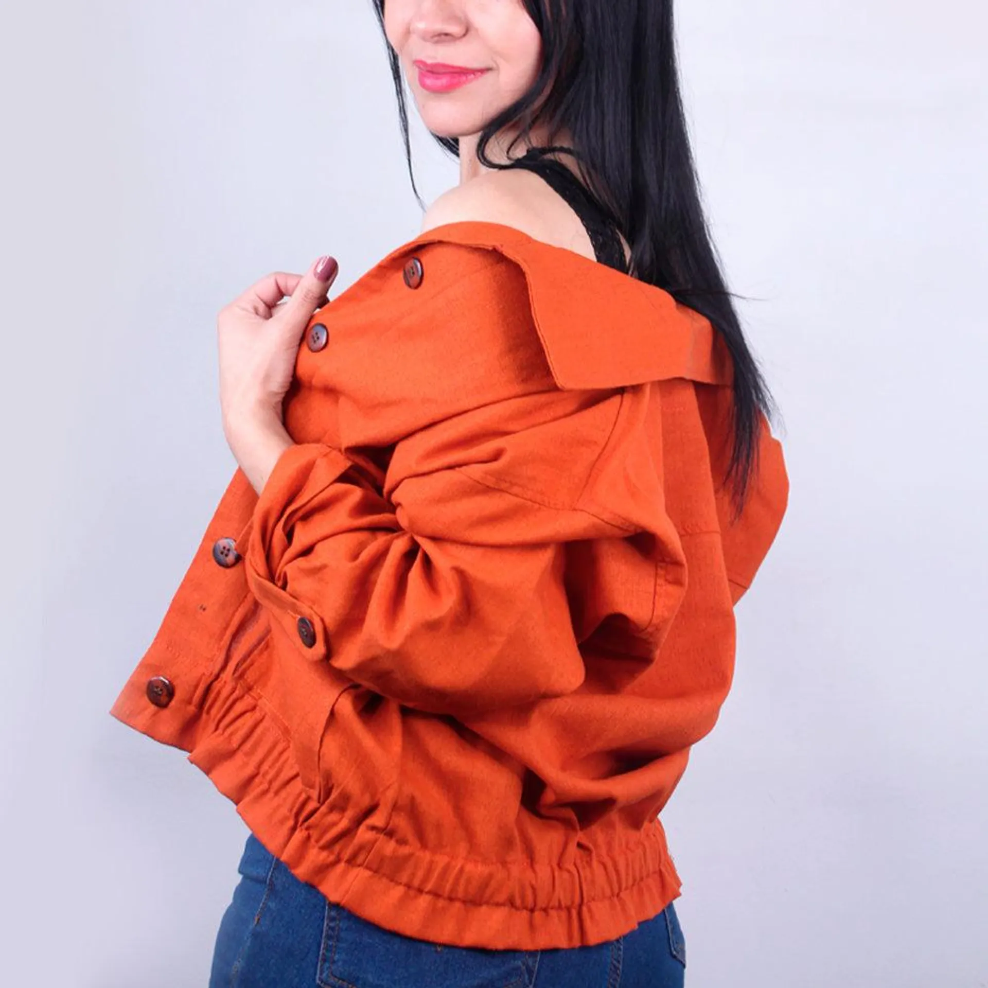 Chaqueta Casual Mujer Lec Lee Terracota