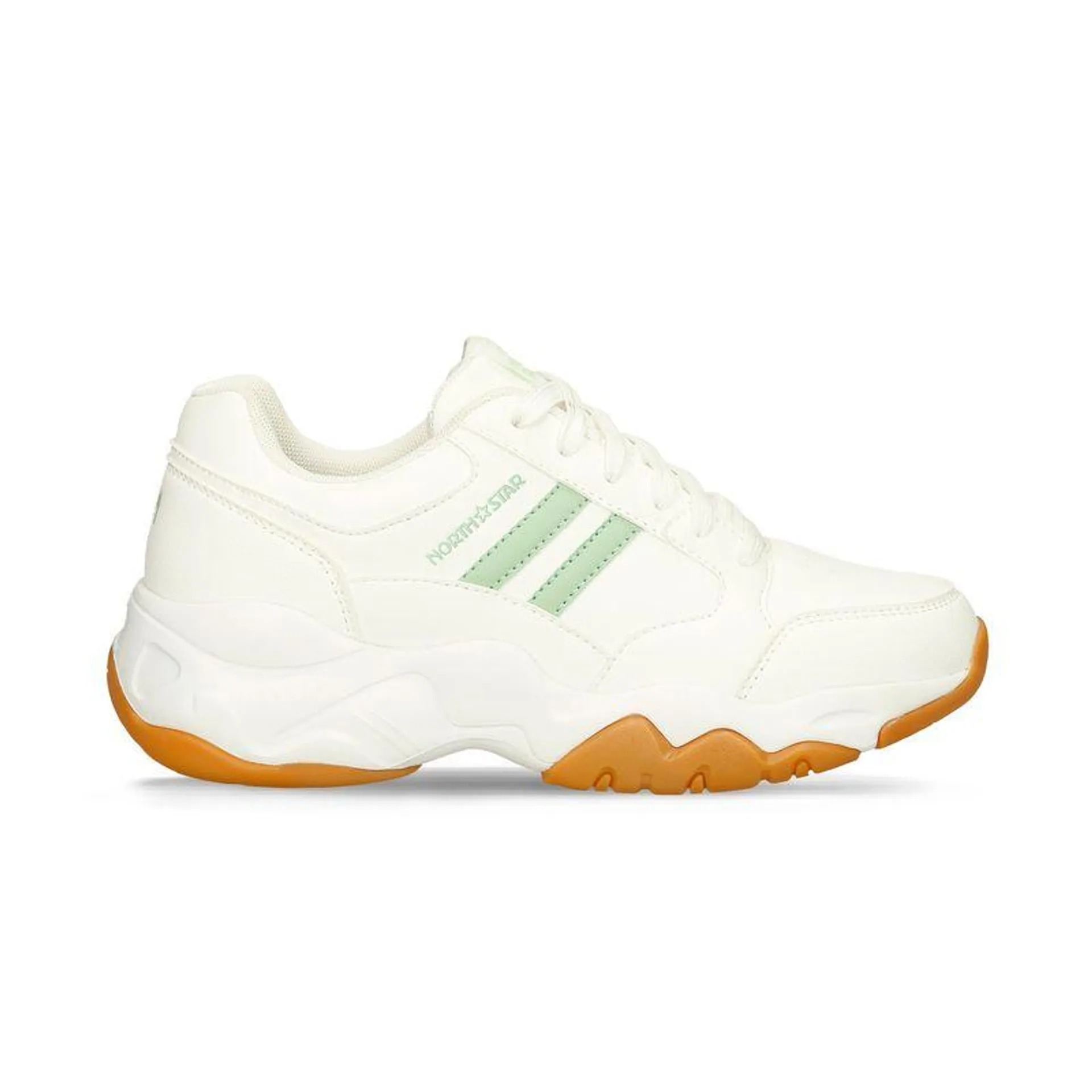 Tenis Casuales Blanco-Verde North Star Isabella Macao Mujer