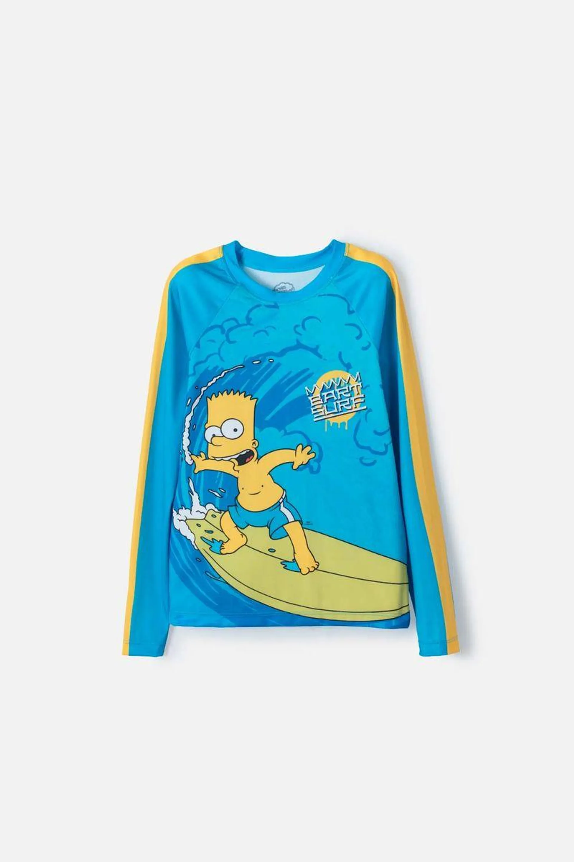 Camiseta de baño Simpsons manga larga amarillo y azul para niño