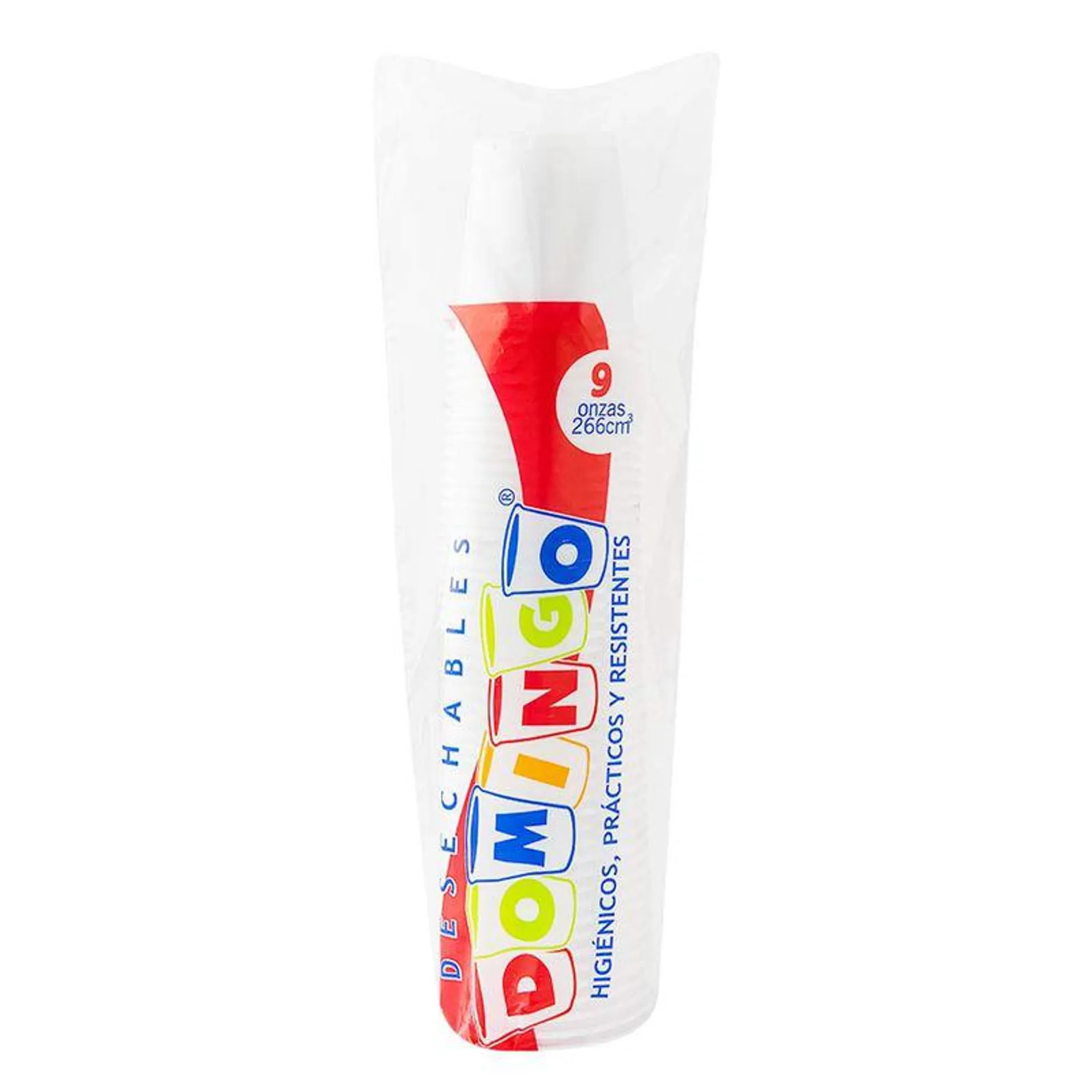 Vaso plastico 9 oz blanco domingo x25 unid