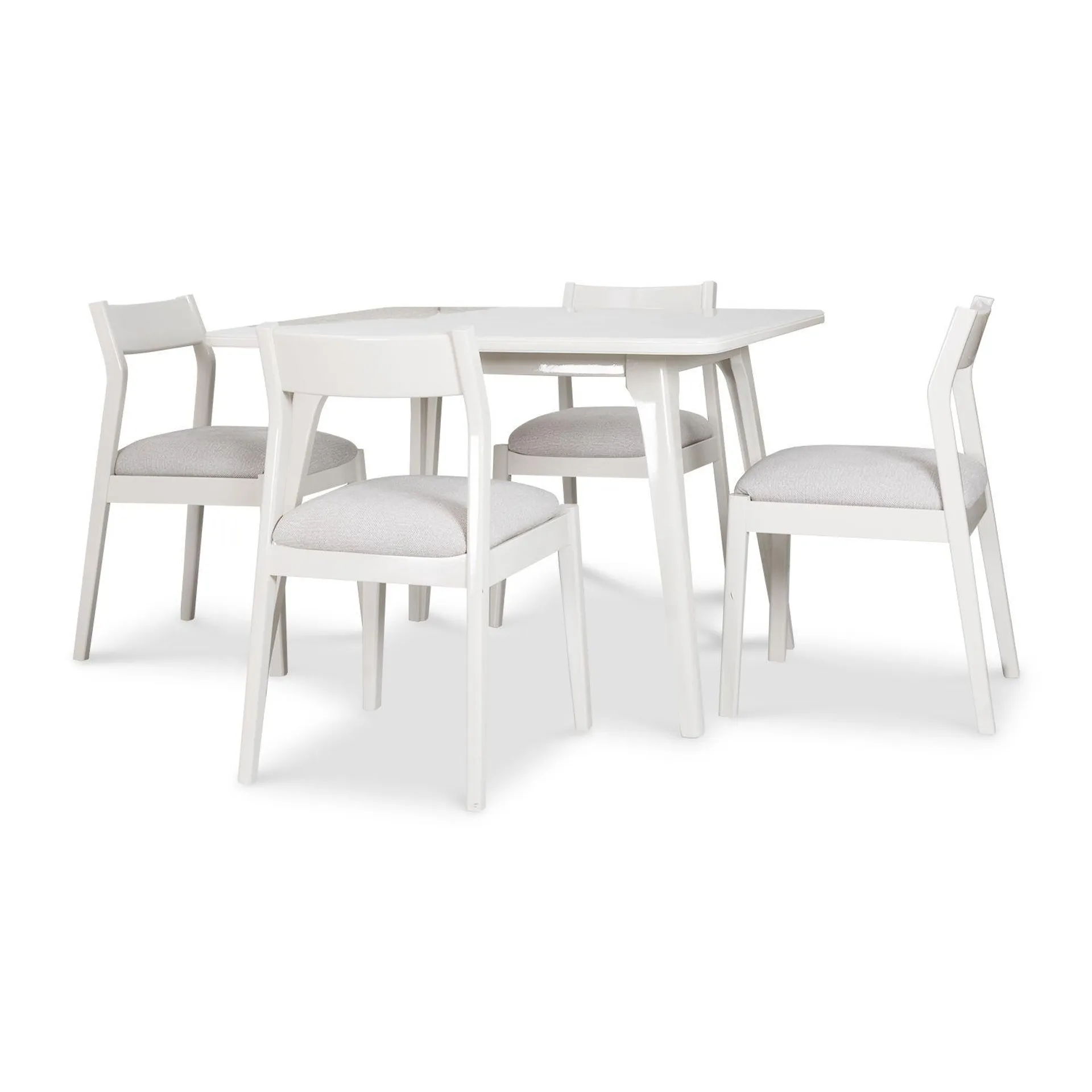 Comedor 4 Puestos Dalton Velvet Taupe, Off White