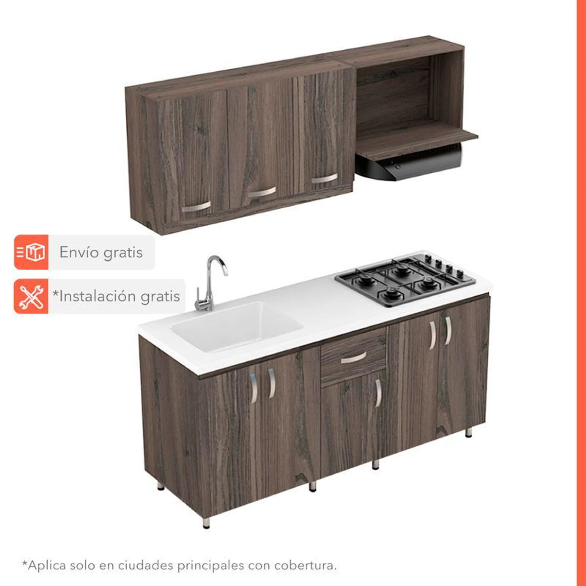 Cocina Cohoes 158*180*60Cm Mitte/Tambo