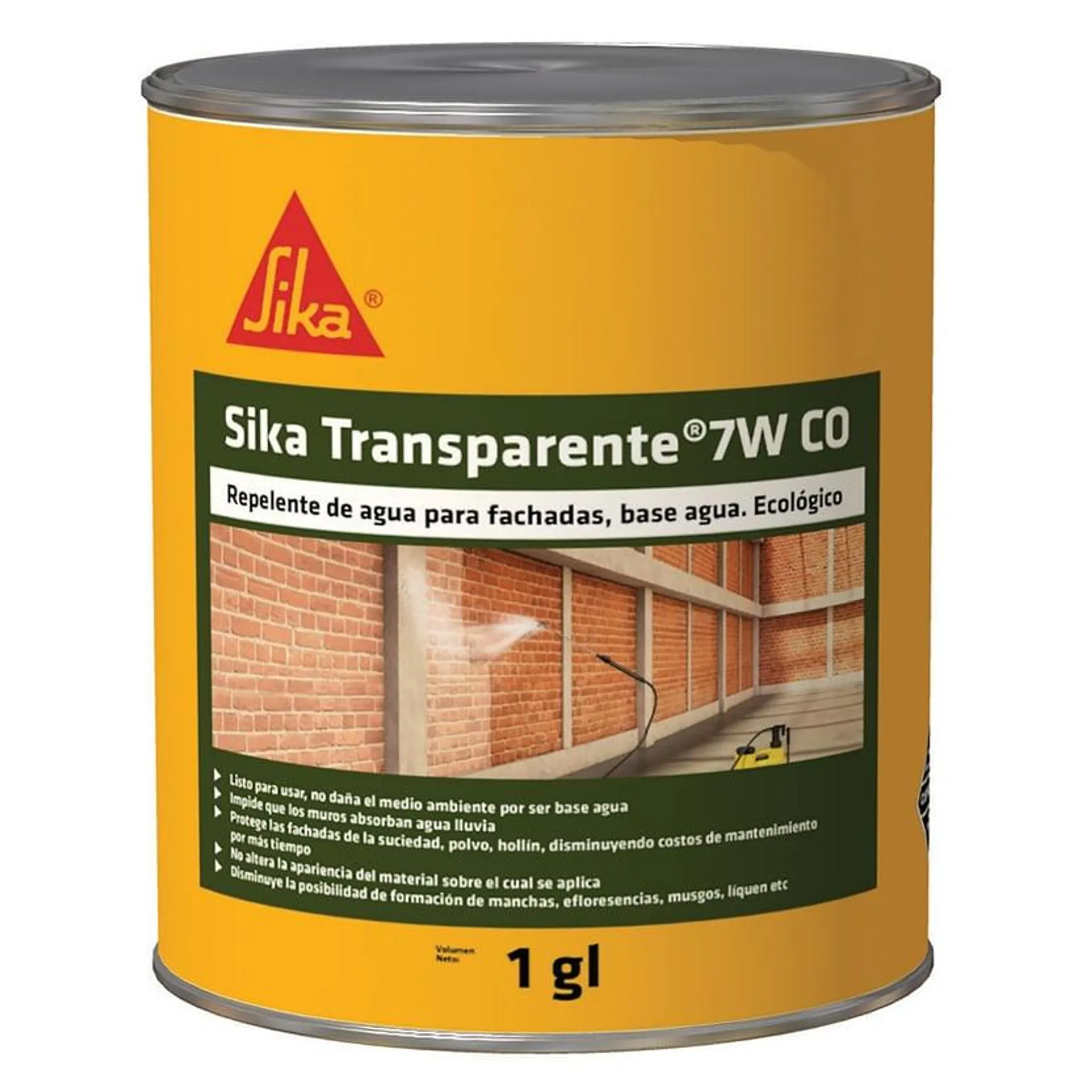 Sika Transparente-7W Repelente Agua Incoloro Para Fachadas 2.6kg