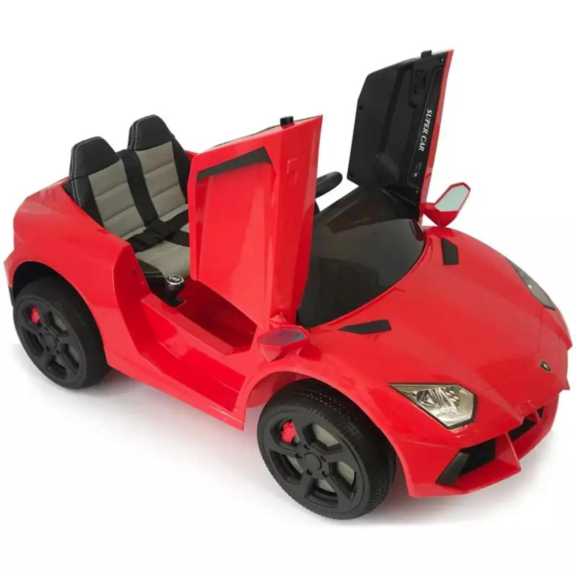 Carro Moto Electrico Niños Lamborghini Llanta Caucho 12v Ctrol - Rojo