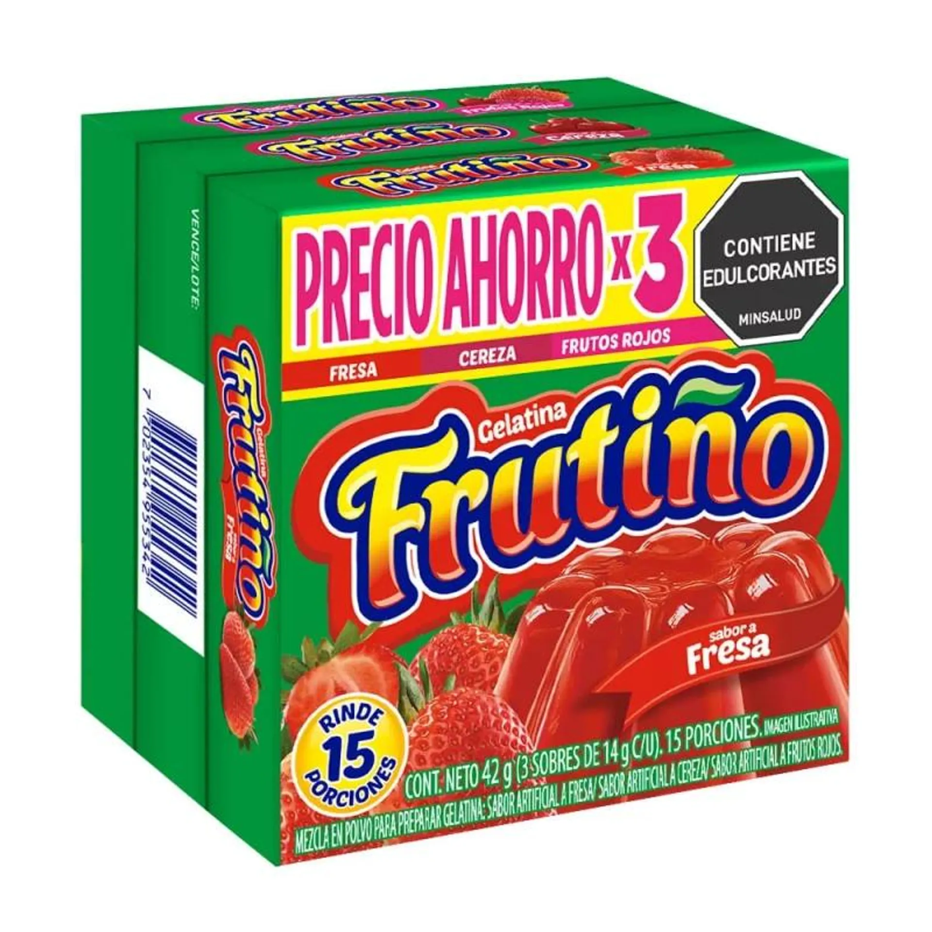 Gelatina Frutiño Tripack Fre-Cer-Fr 3 und x 42 g