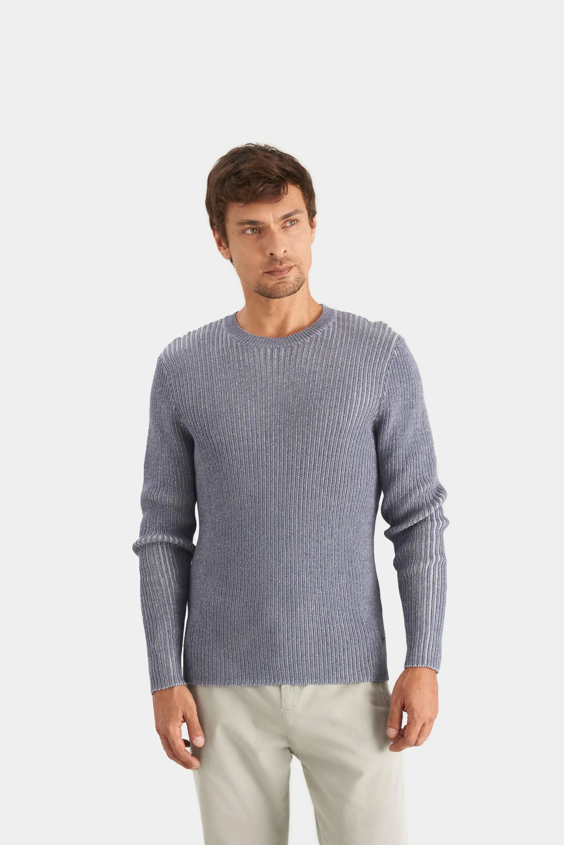 Sweater aurora semiajustado para hombre tejido en algodón