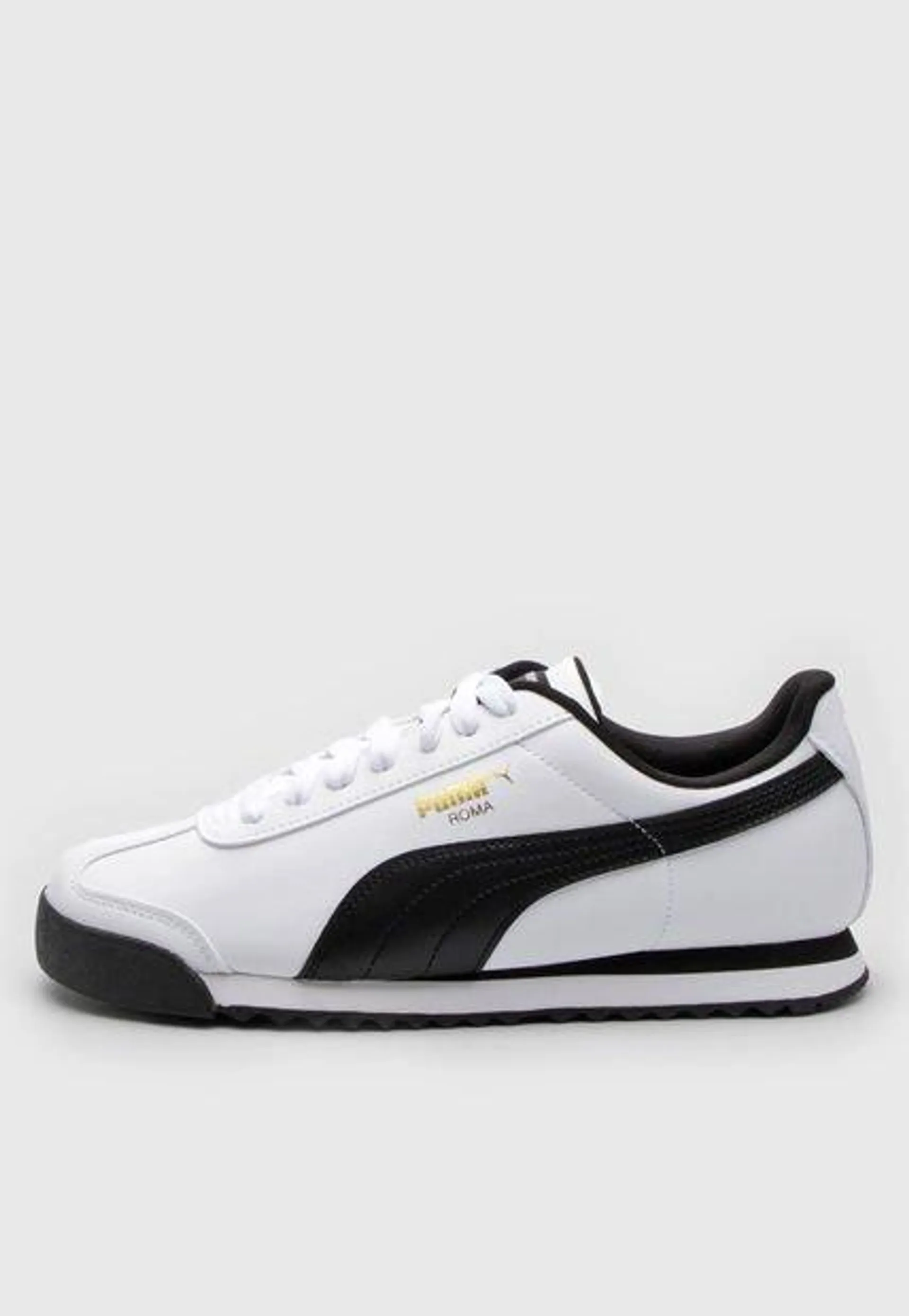 Tenis Lifestyle Blanco-Negro-Dorado Puma Roma Basic