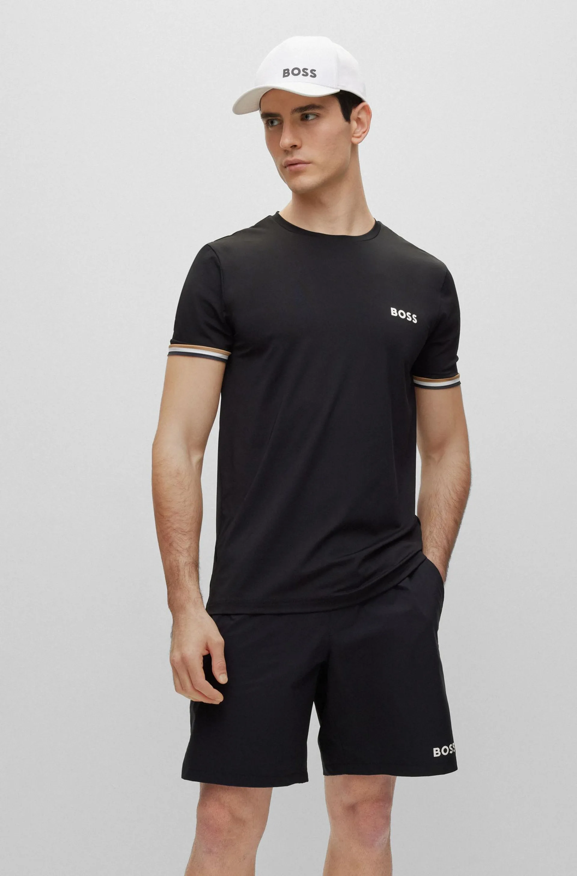 Camiseta Para Tenis Regular Fit Cuello Redondo Boss X Matteo Berrettini Hombre