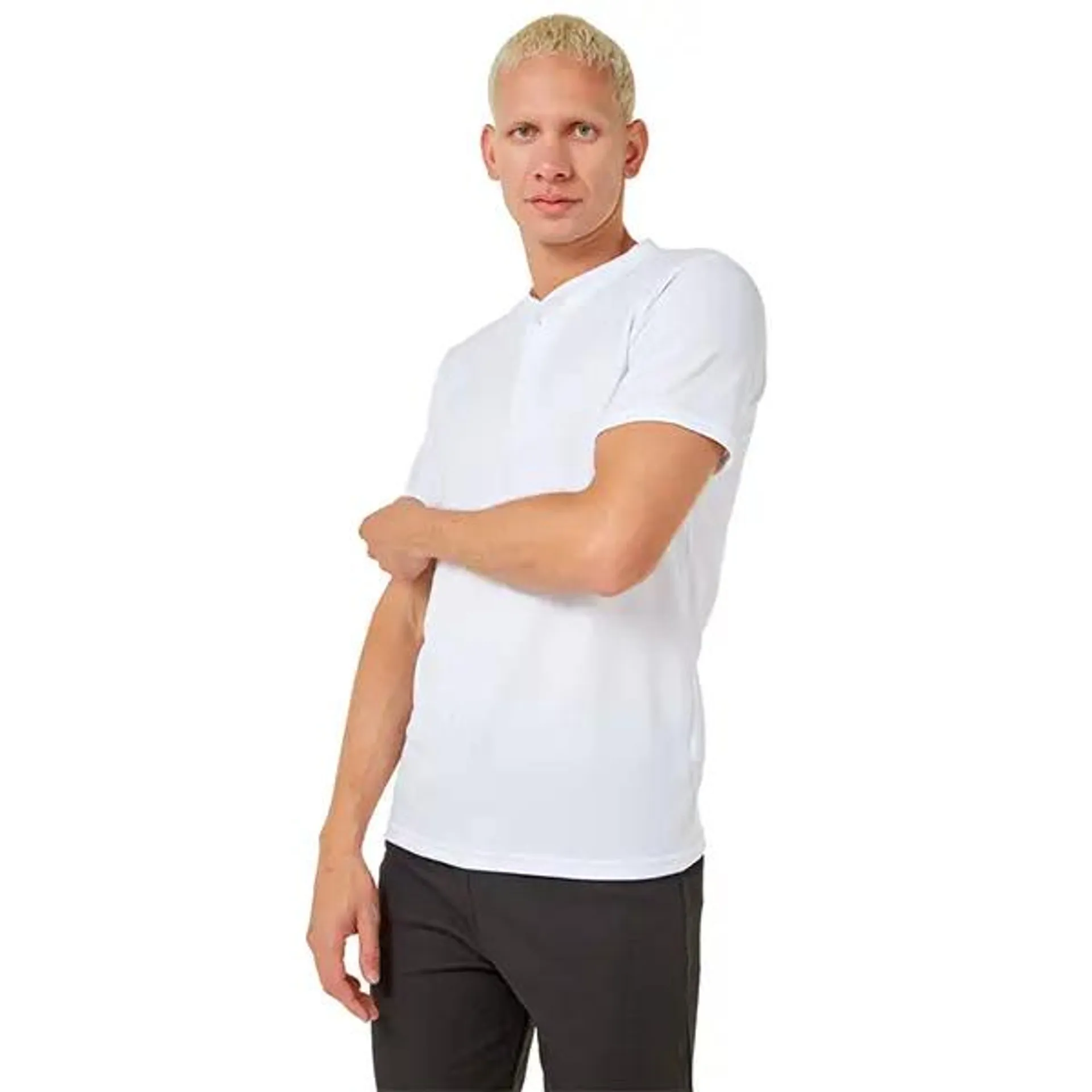 Camiseta Henley Hombre Manga Corta