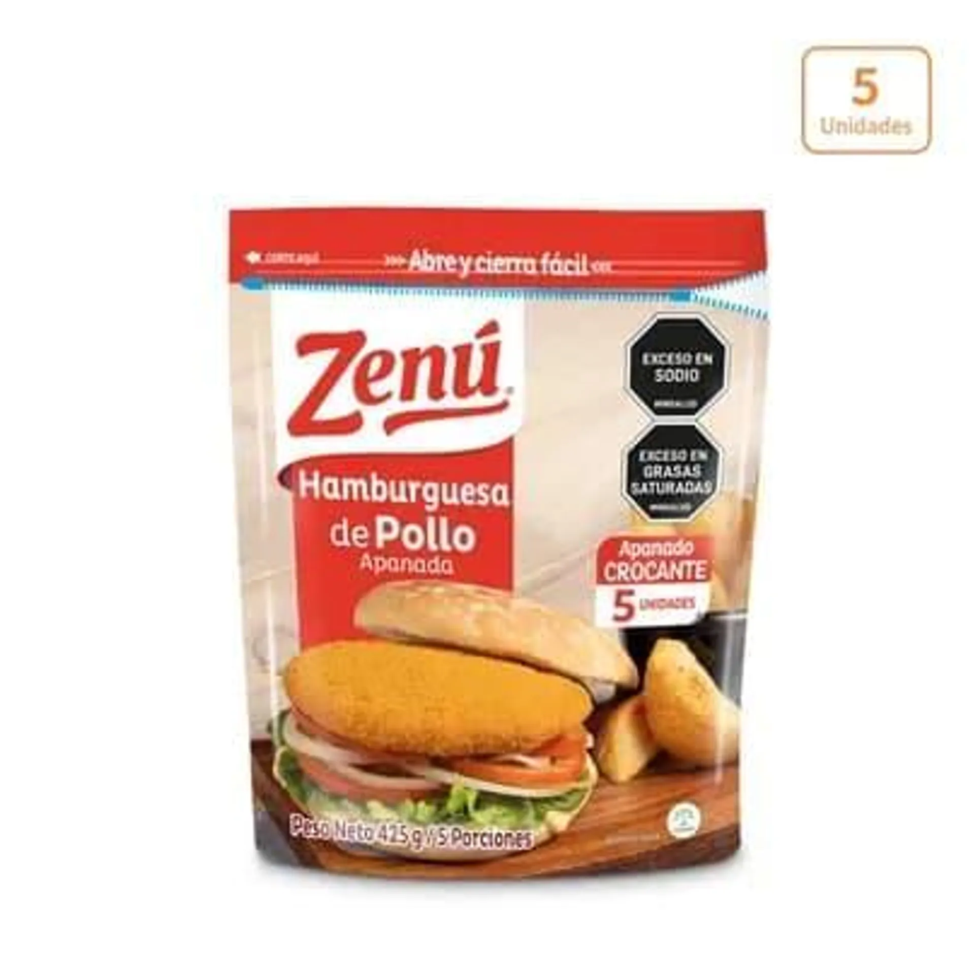 Hamburguesa de pollo apanada Zenú x 425g