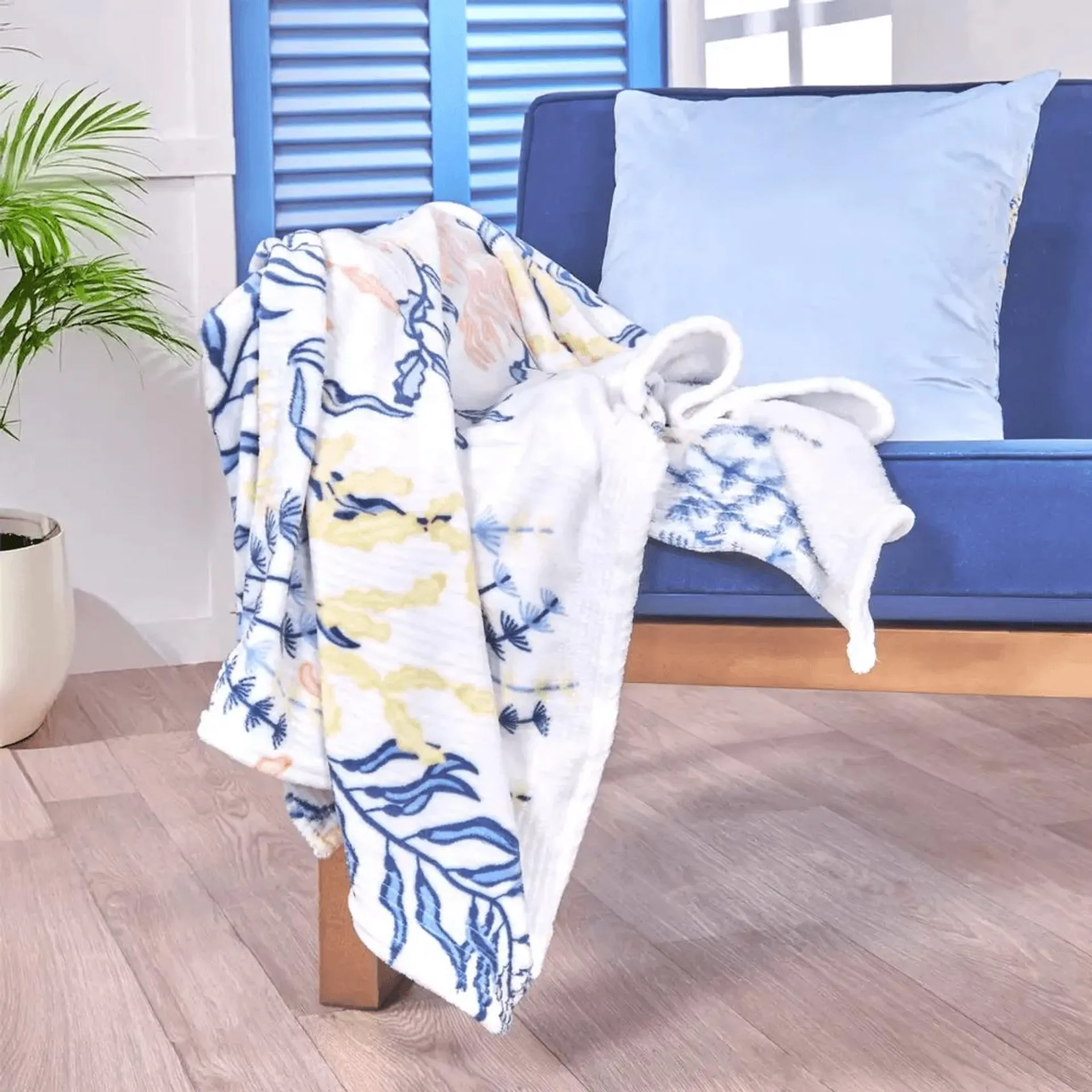 Manta flannel estampado algas